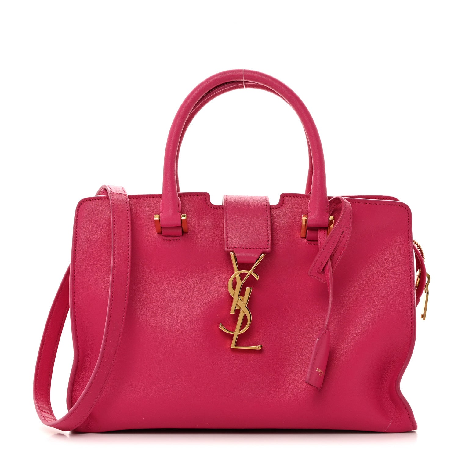 Saint Laurent Calfskin Baby Monogram Cabas Fuchsia 1 of 14