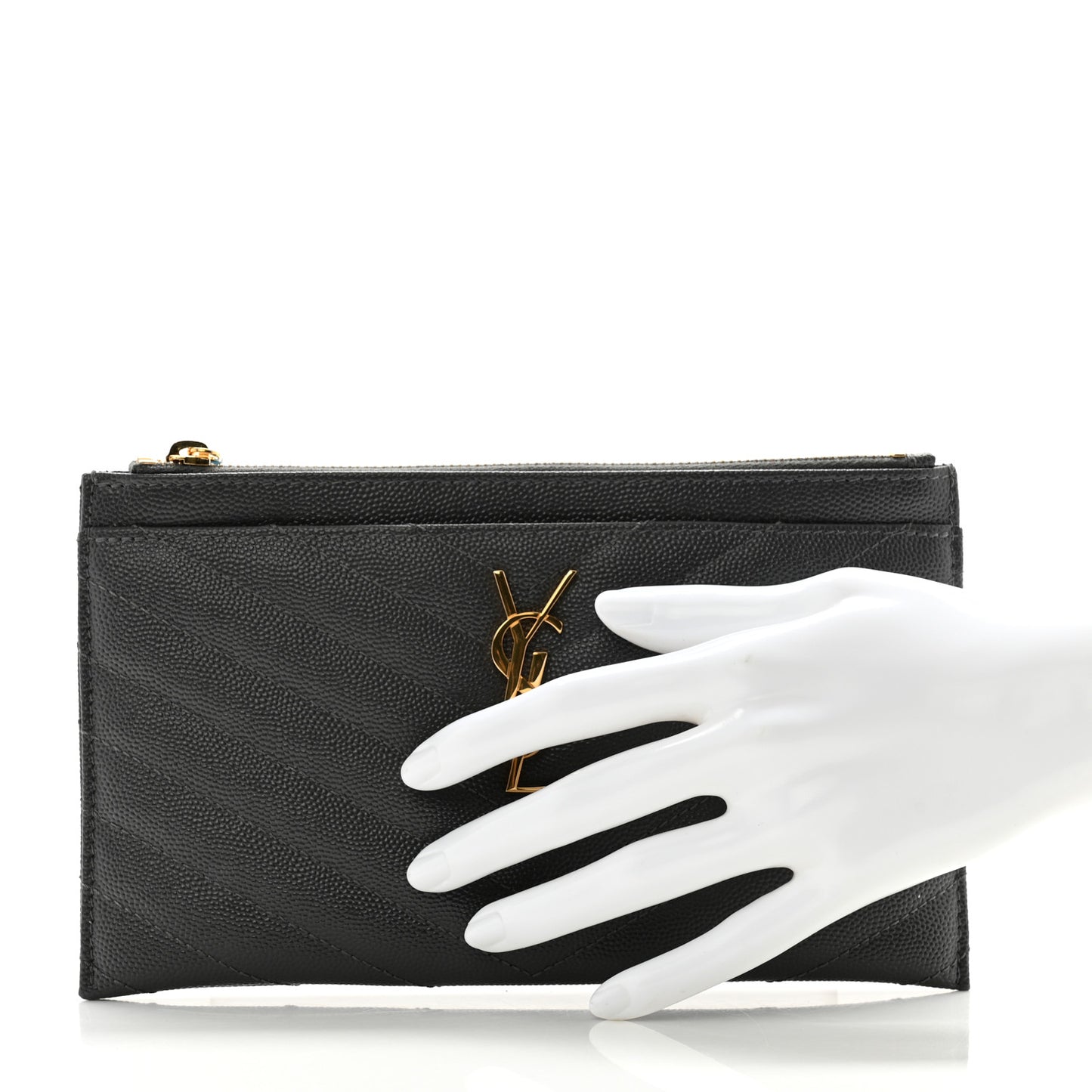 Grain De Poudre Matelasse Chevron Monogram Bill Pouch Storm