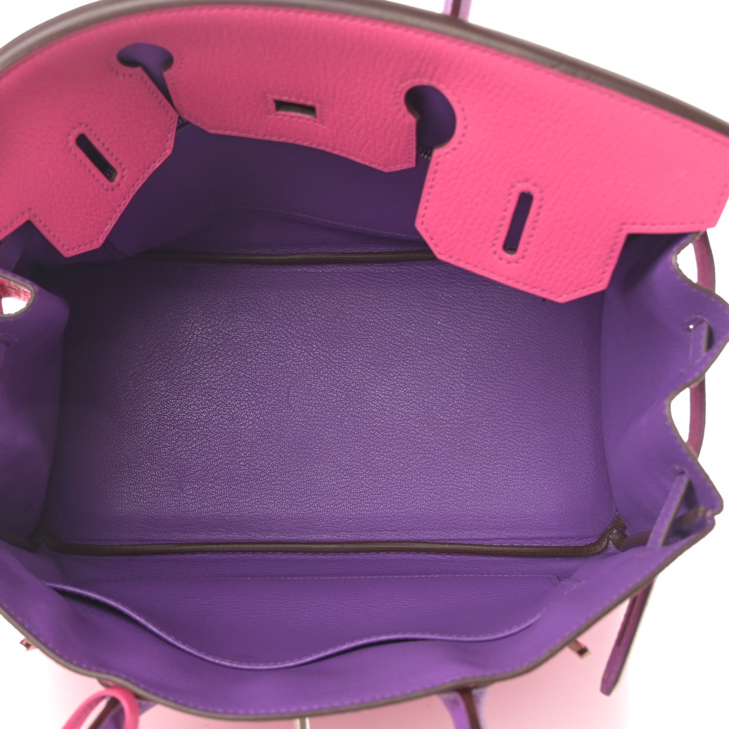 Chevre Bi-Color Horseshoe Birkin 30 Rose Shocking Iris