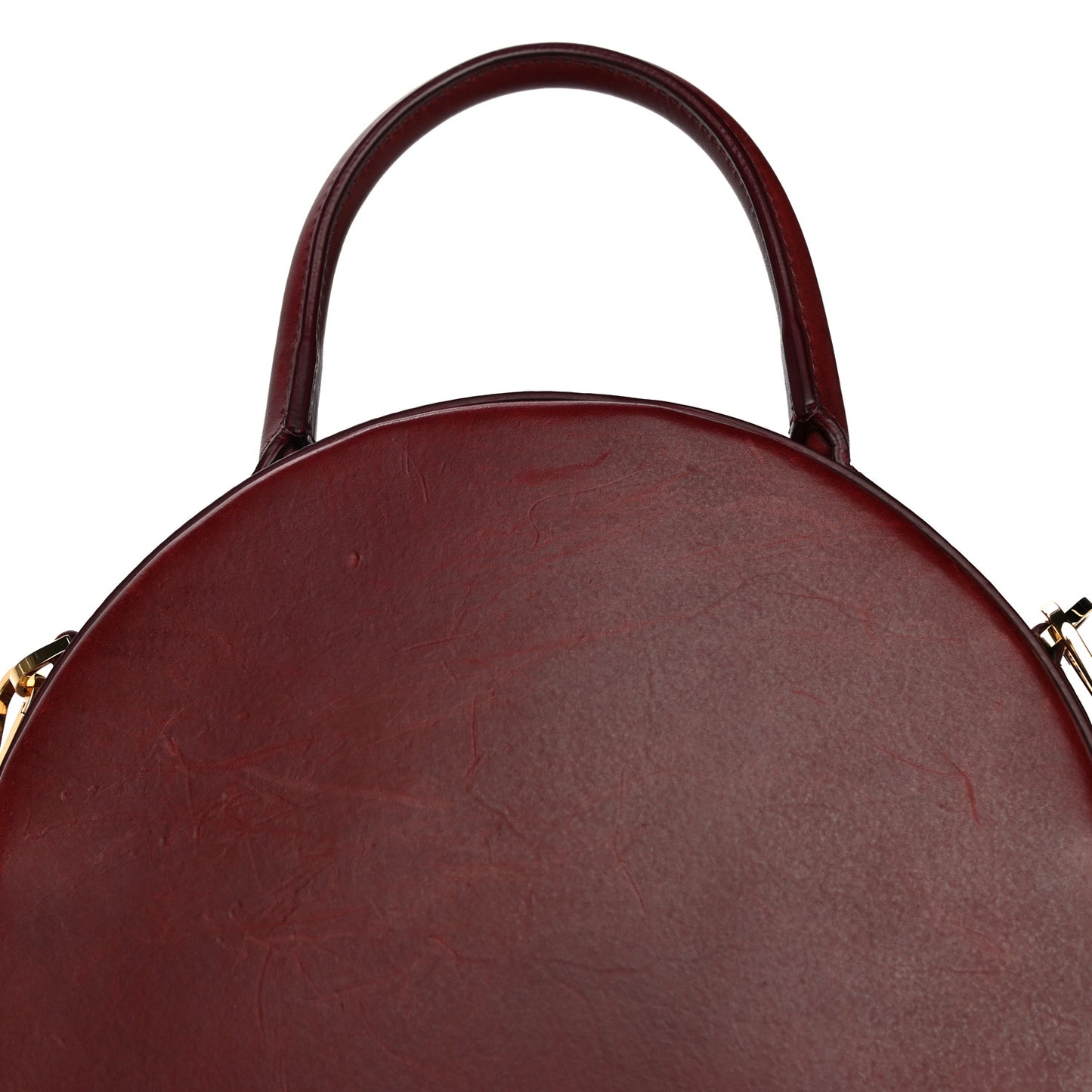 Calfskin Circle Crossbody Bag Burgundy