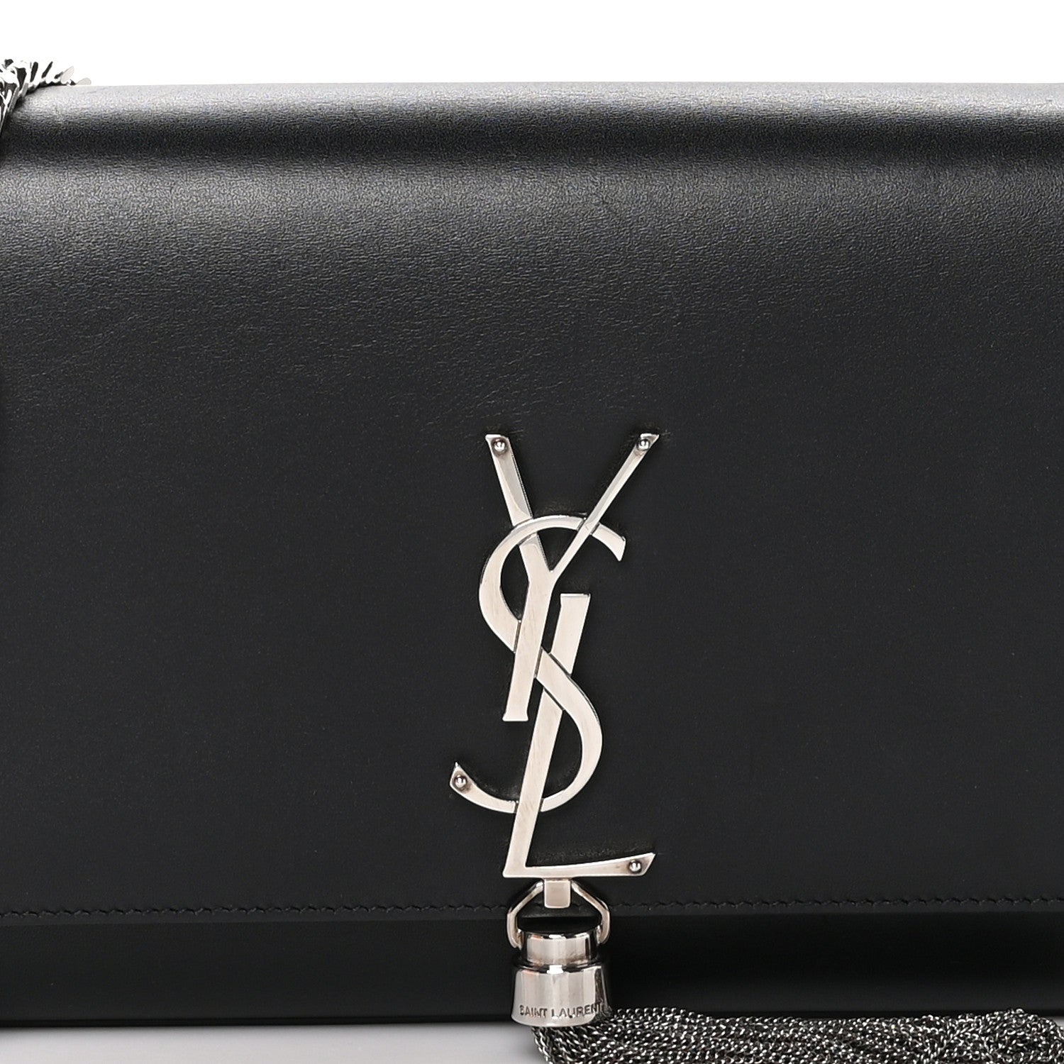 Saint Laurent Smooth Calfskin Medium Classic Monogram Kate Tassel Satchel Black 8 of 12