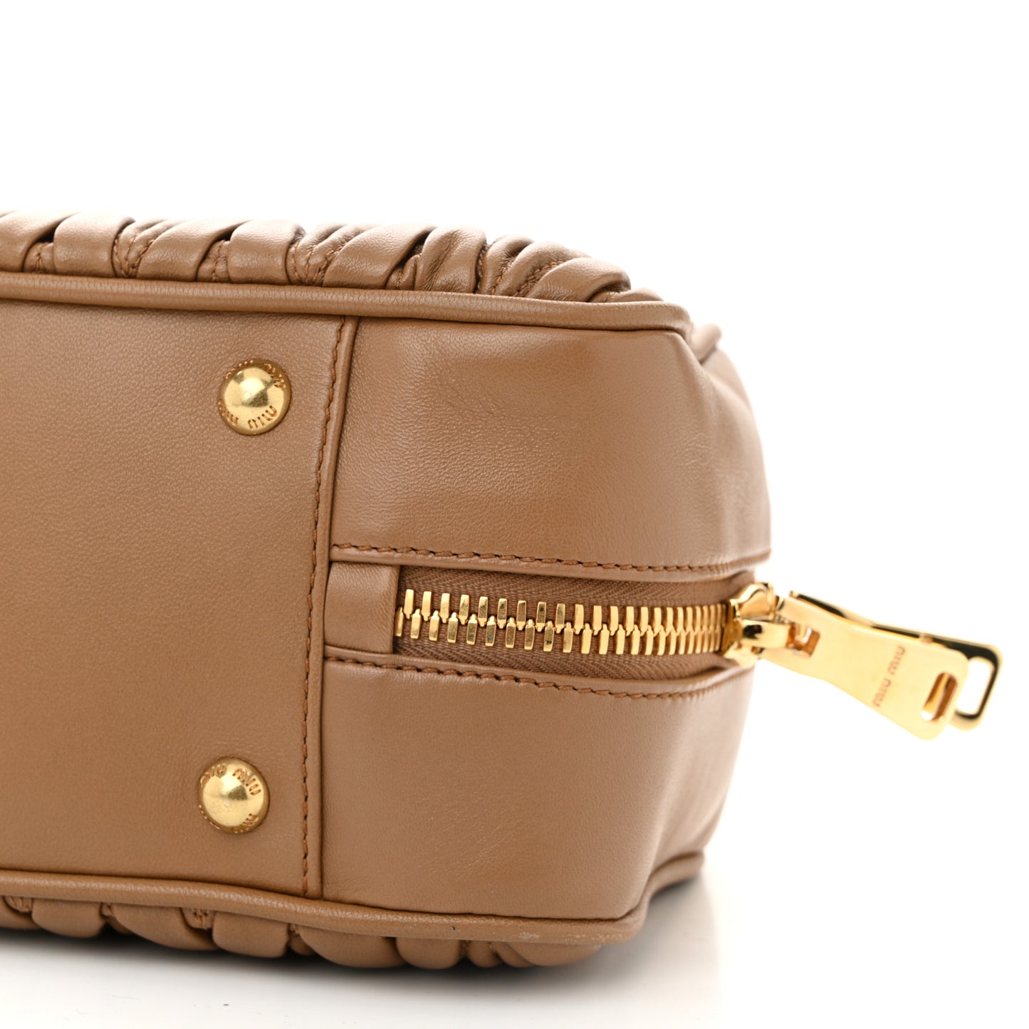 Nappa Matelasse Large Arcadie Top Handle Bag Caramel