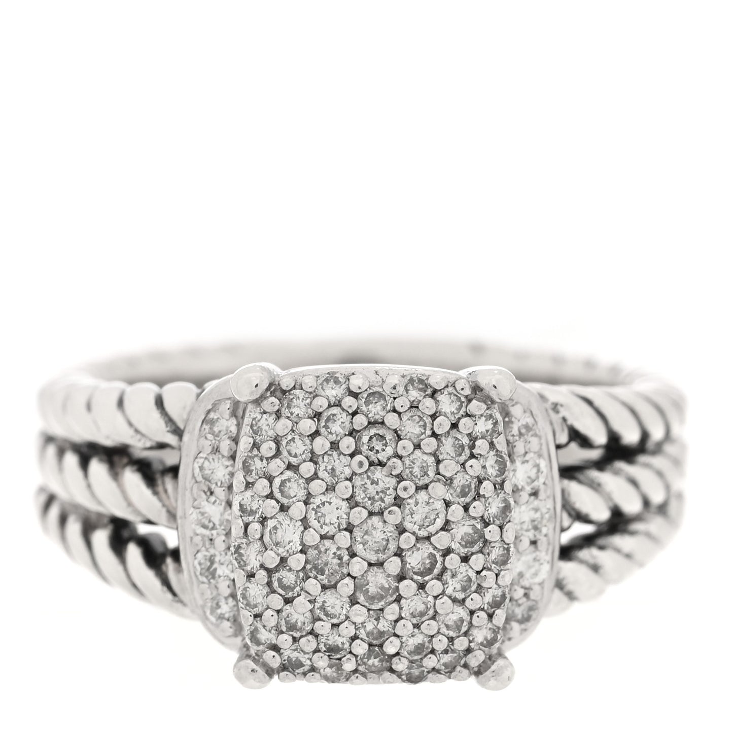 Sterling Silver Diamond 10mm Petite Wheaton Ring 51 5.75