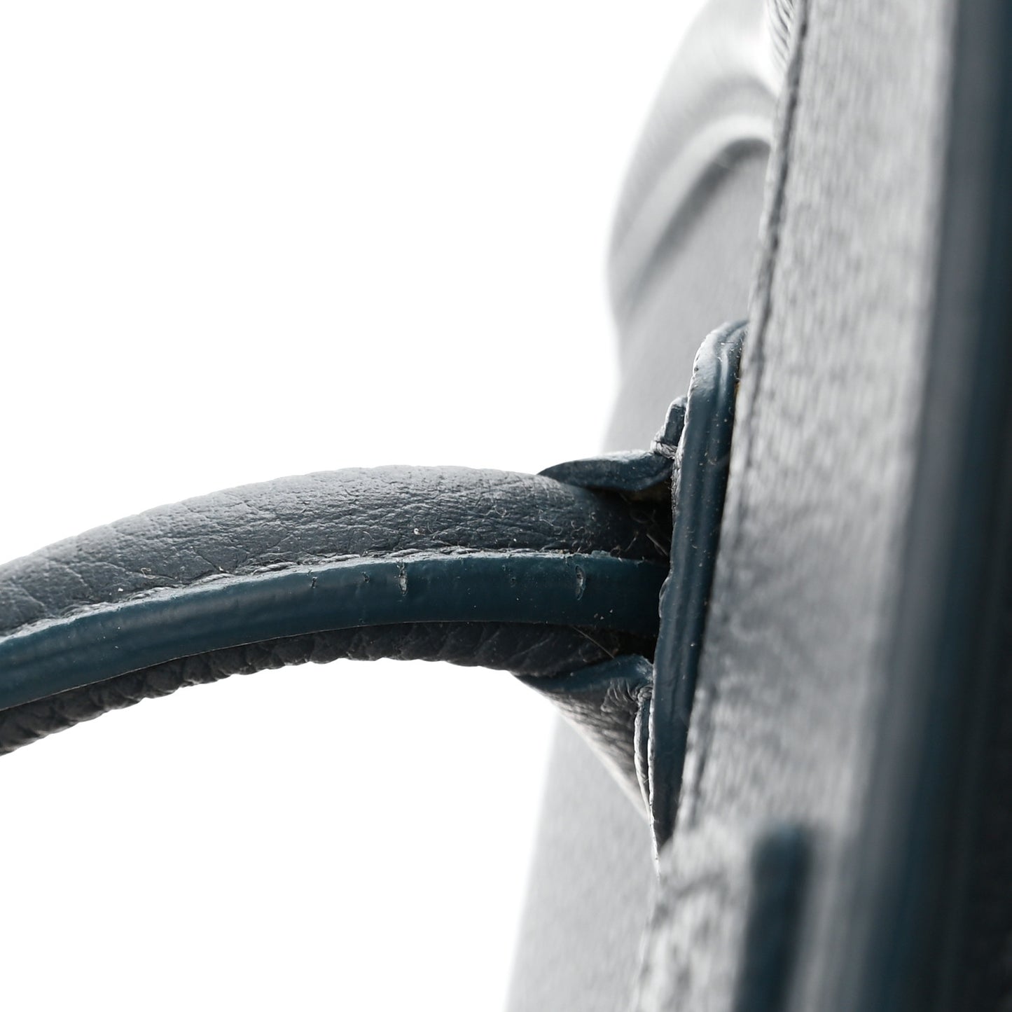 Baby Drummed Calfskin Nano Luggage Petrol