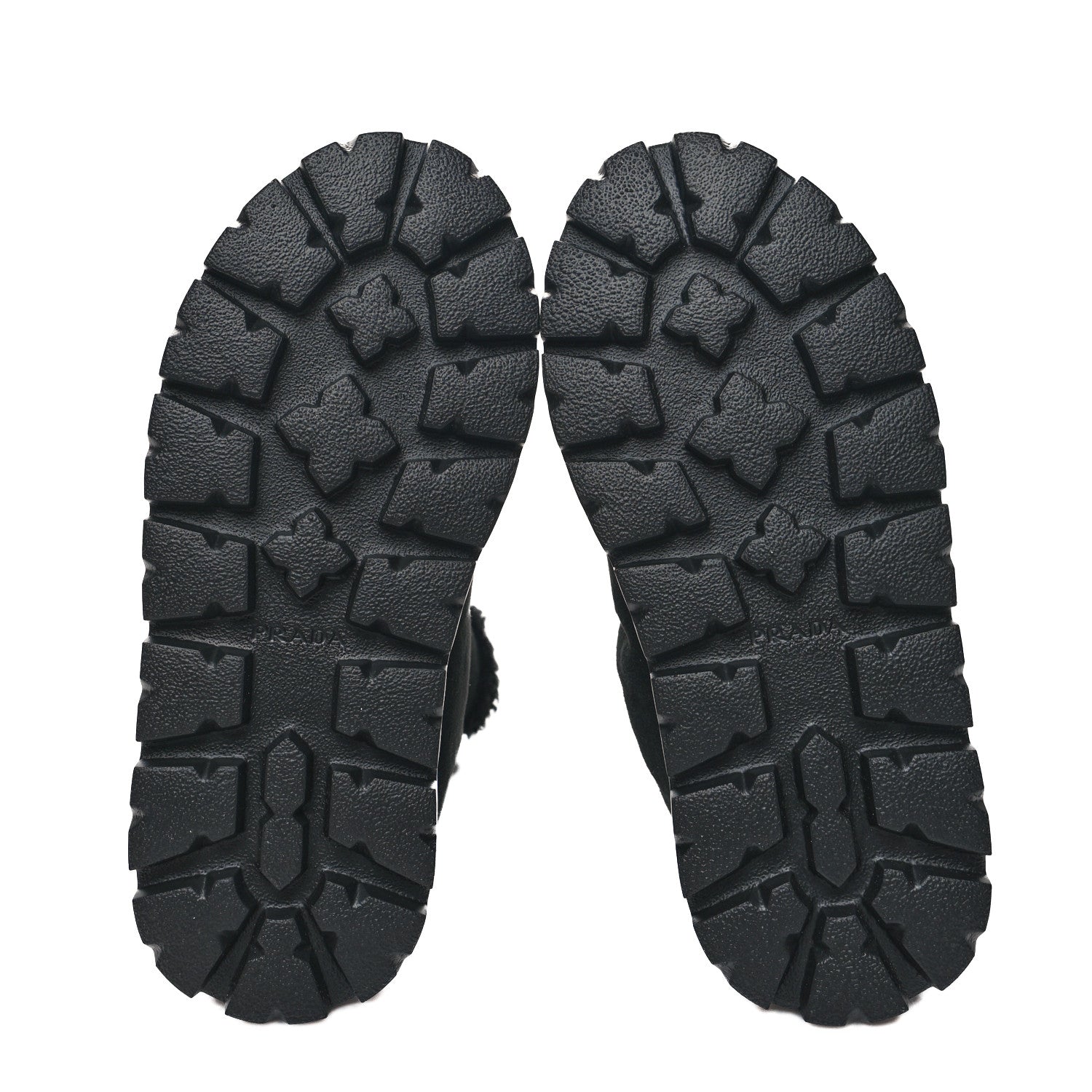 Prada Shearling Triangle Logo Drawcord 20mm Ankle Boots 36.5 Black 5 of 6