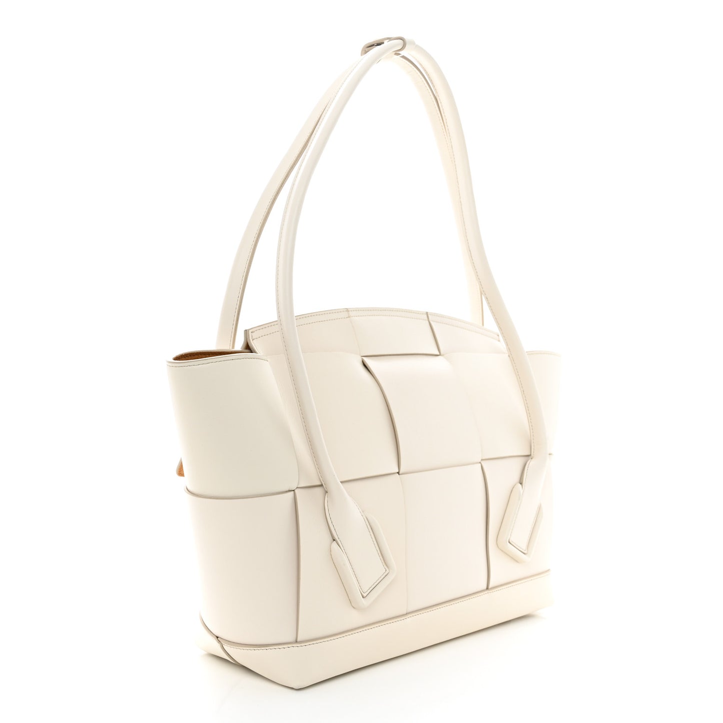 Calfskin Maxi Intrecciato Medium Arco White