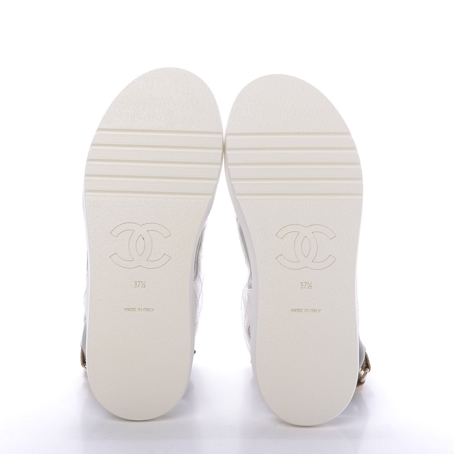 Goatskin Fabric Gladiator Sandals 37.5 White Light Grey Navy Blue