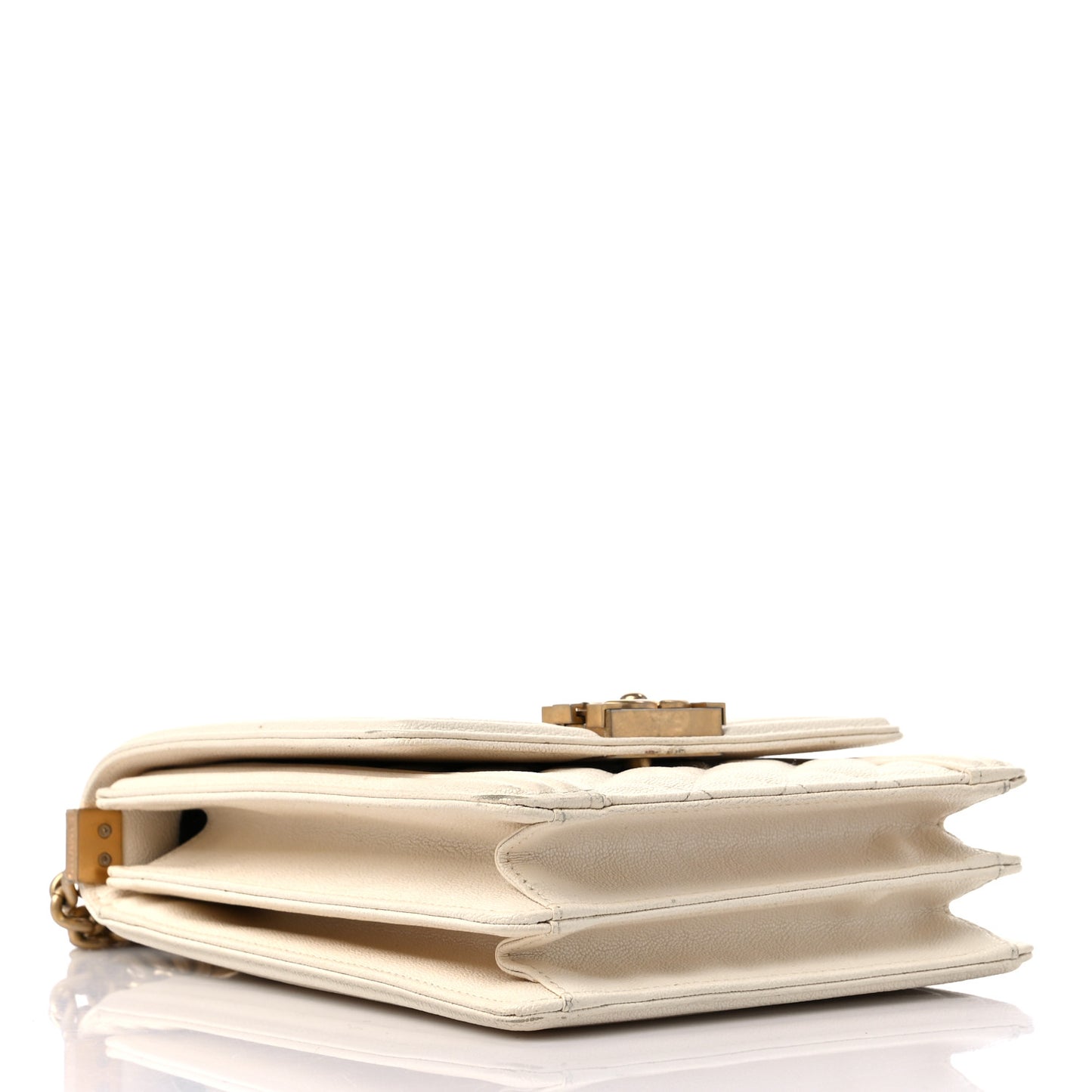 Caviar Quilted North South Boy Flap White