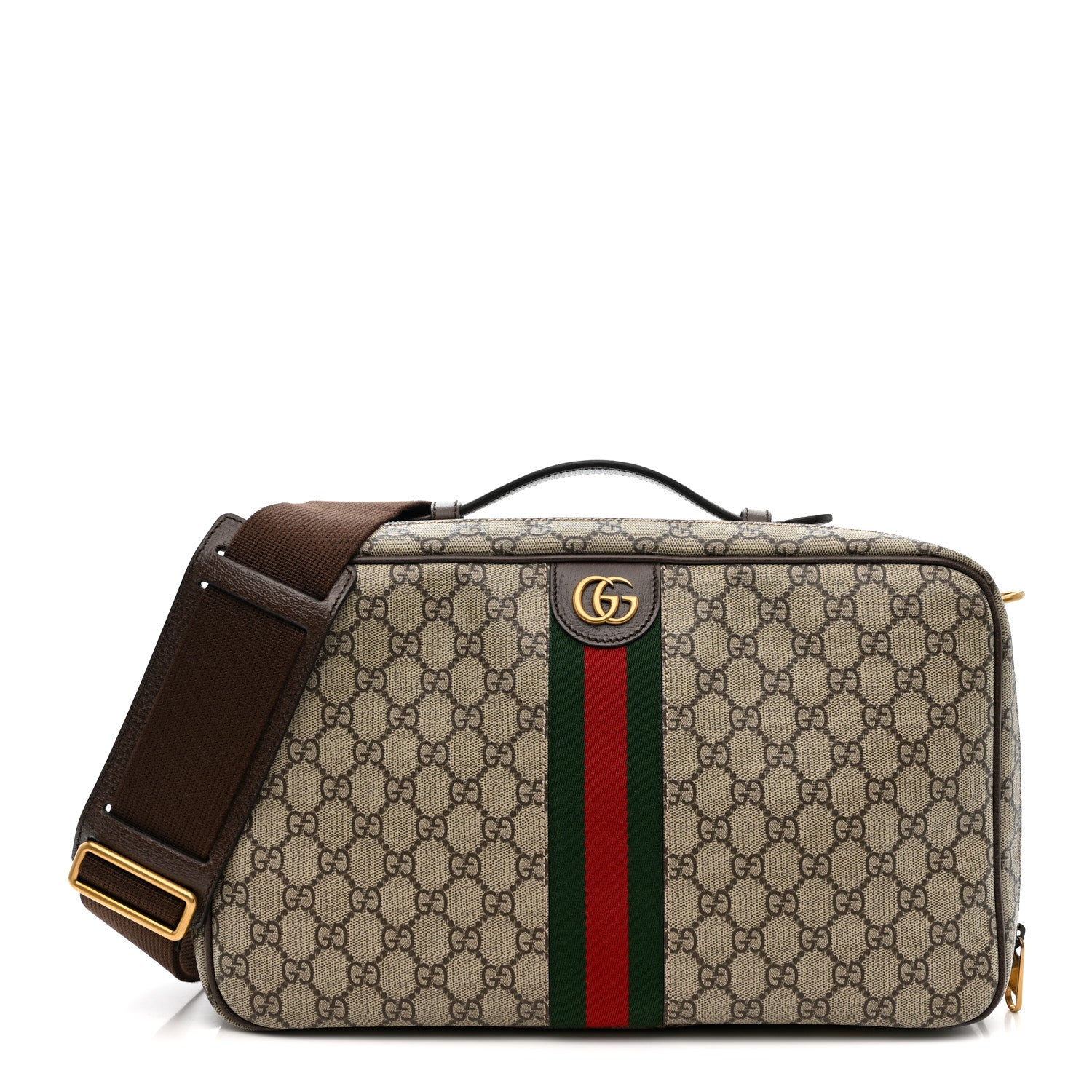 Gucci GG Supreme Monogram Textured Dollar Calfskin Web Savoy Shoe