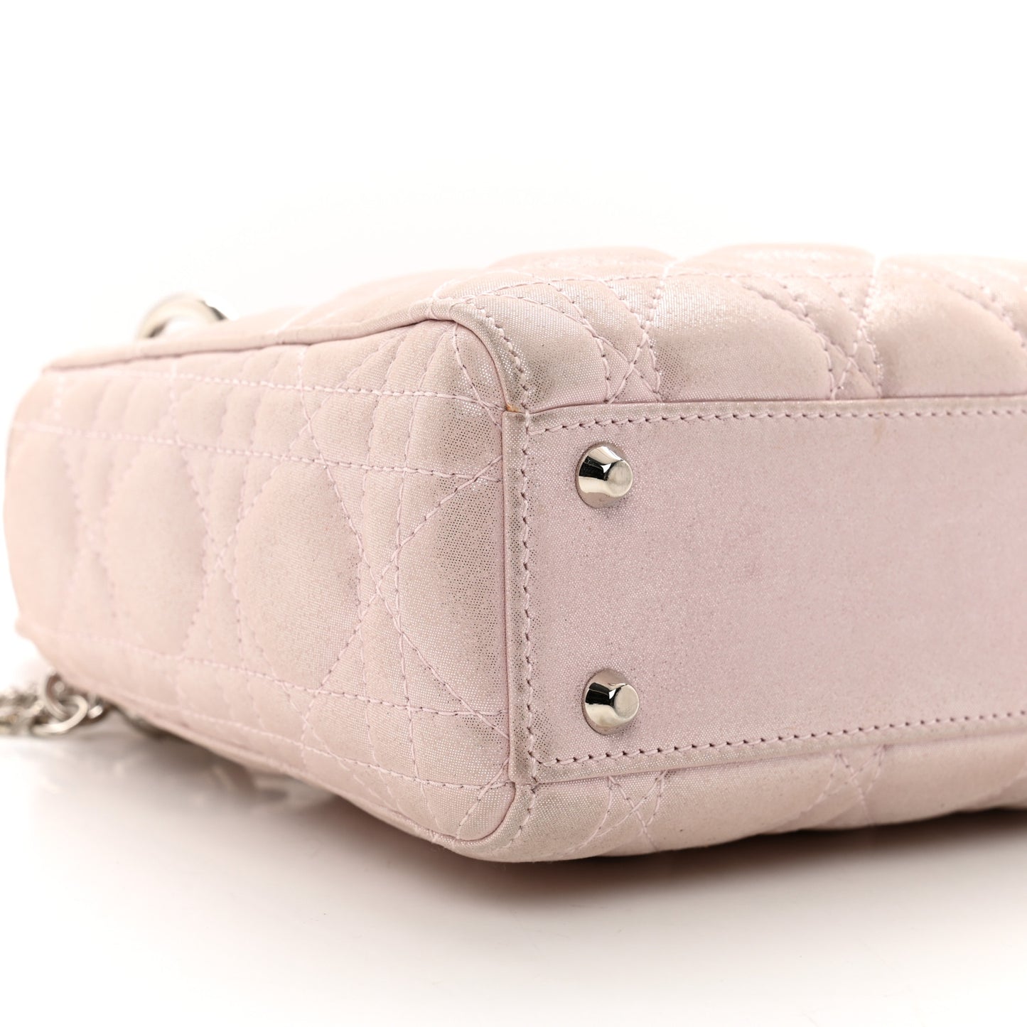 Metallic Lambskin Cannage Mini Lady Dior Lotus