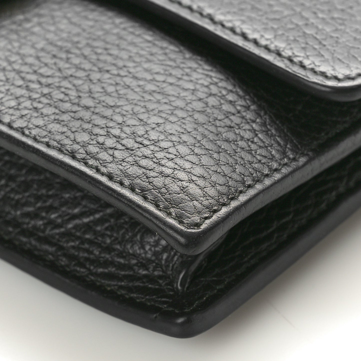 Dollar Calfskin Interlocking G Chain Wallet Black