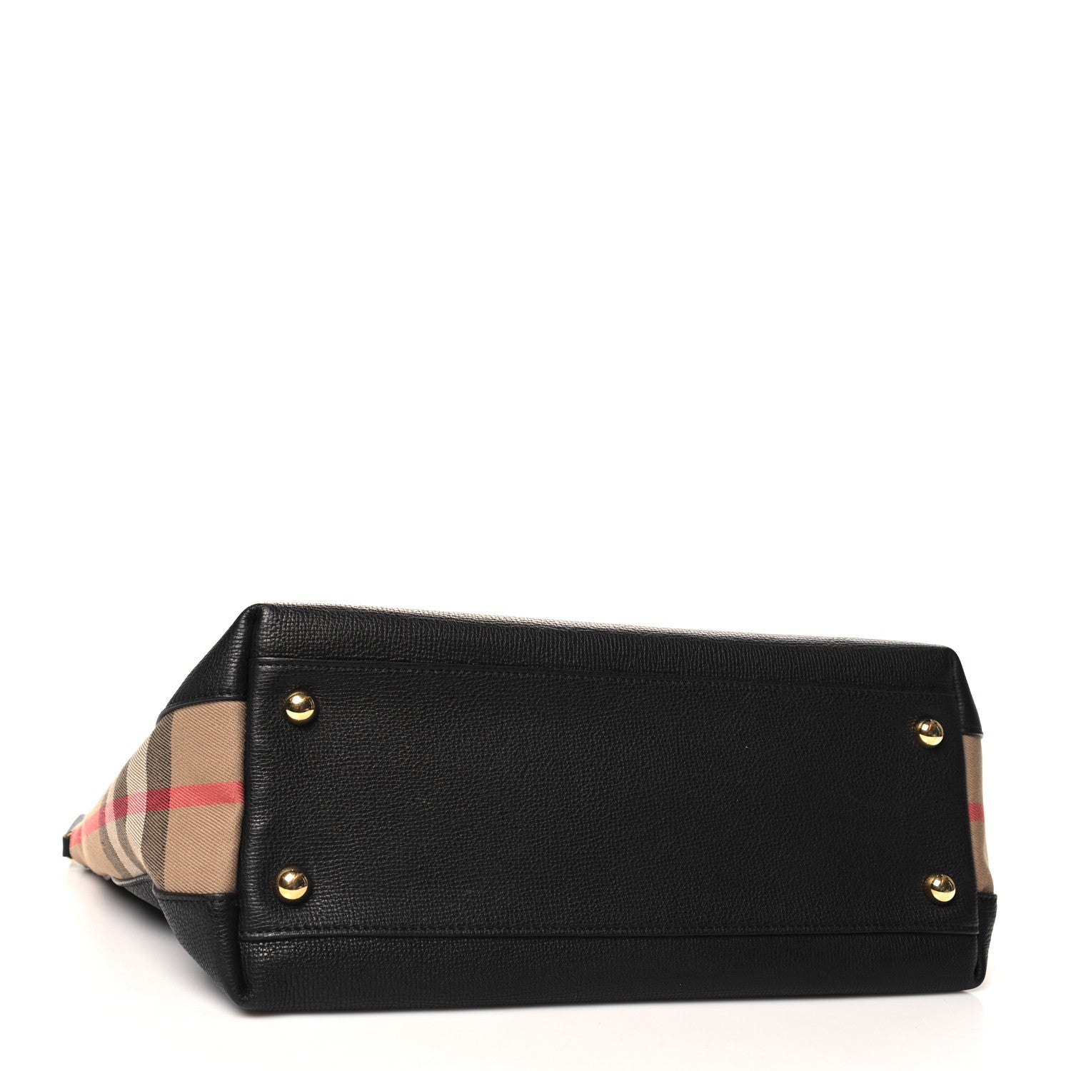 Burberry Derby Calfskin House Check Medium Welburn Tote Black 4 of 9