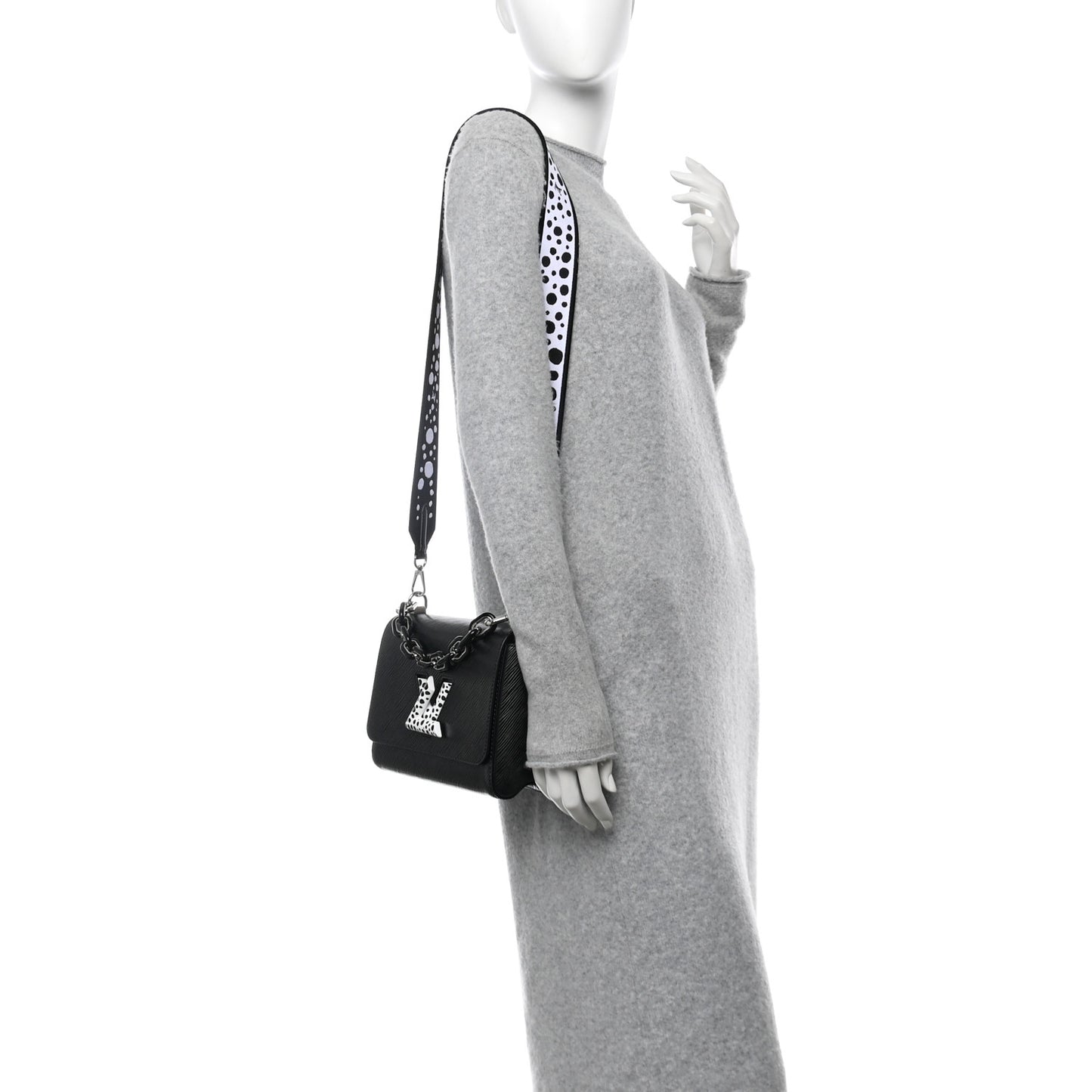 LV X YK Epi Infinity Dots Twist Shoulder Bag MM Black