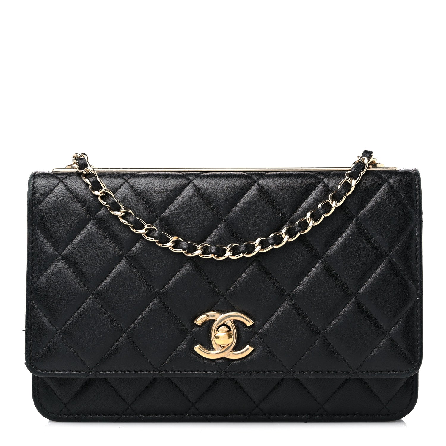 Chanel Lambskin Quilted Trendy CC Wallet On Chain WOC Black 1 of 16