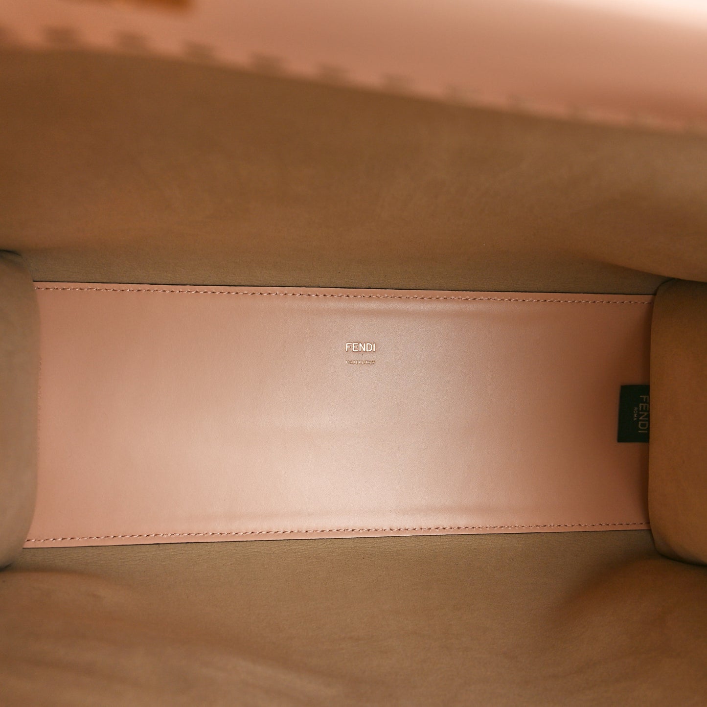 Vitello King Plexiglass Logo Embossed Medium Fendi Sunshine Shopper Tote Light Rose