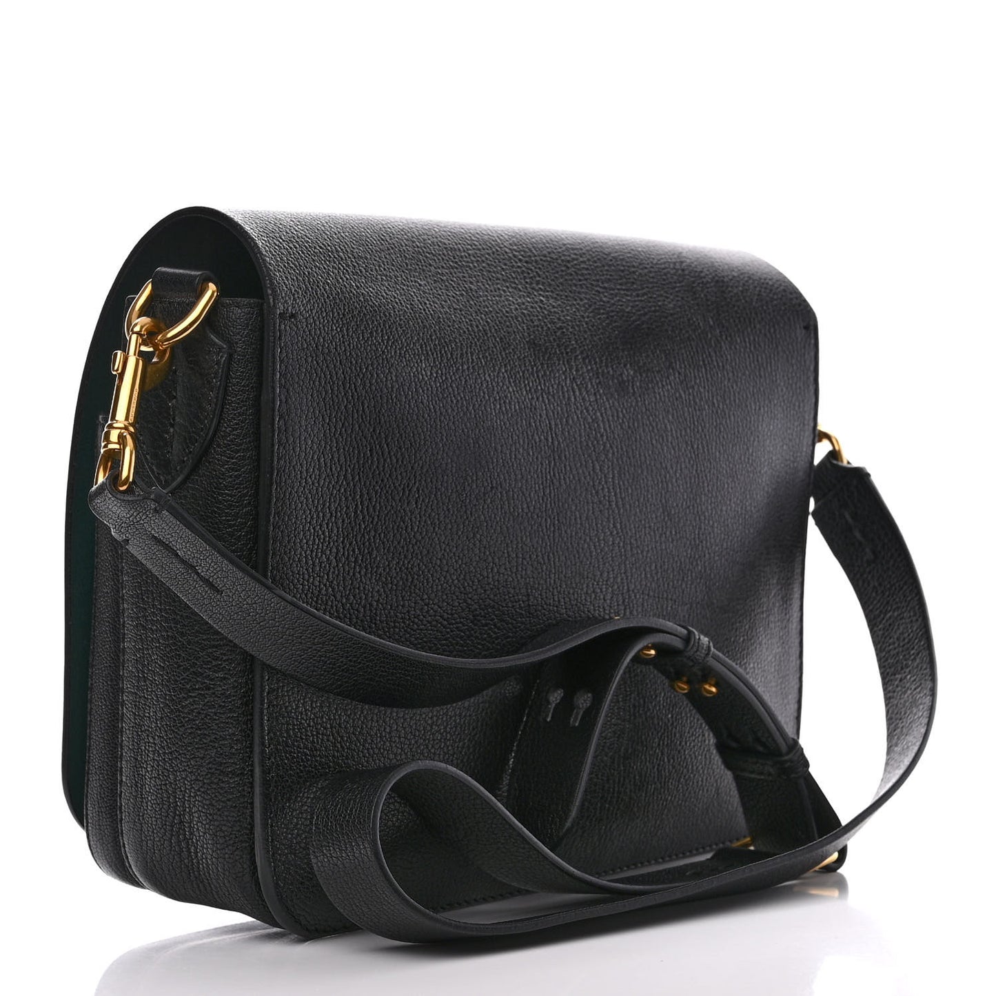 Calfskin Square Satchel Black