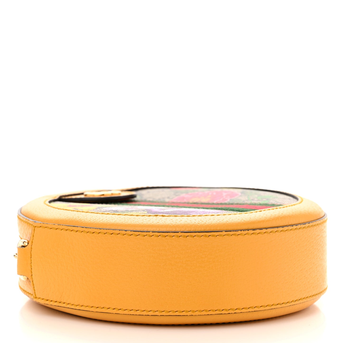 GG Supreme Monogram Flora Web Mini Ophidia Round Shoulder Bag Beige Multicolor Crop