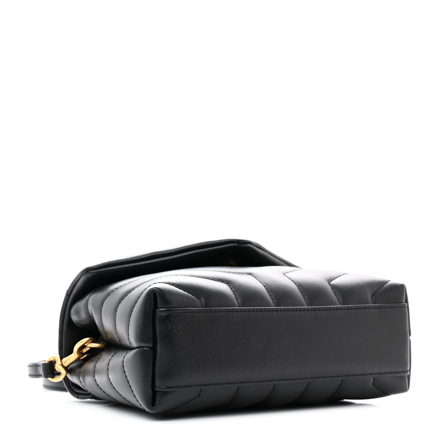 Calfskin Y Quilted Monogram Toy Loulou Crossbody Bag Black