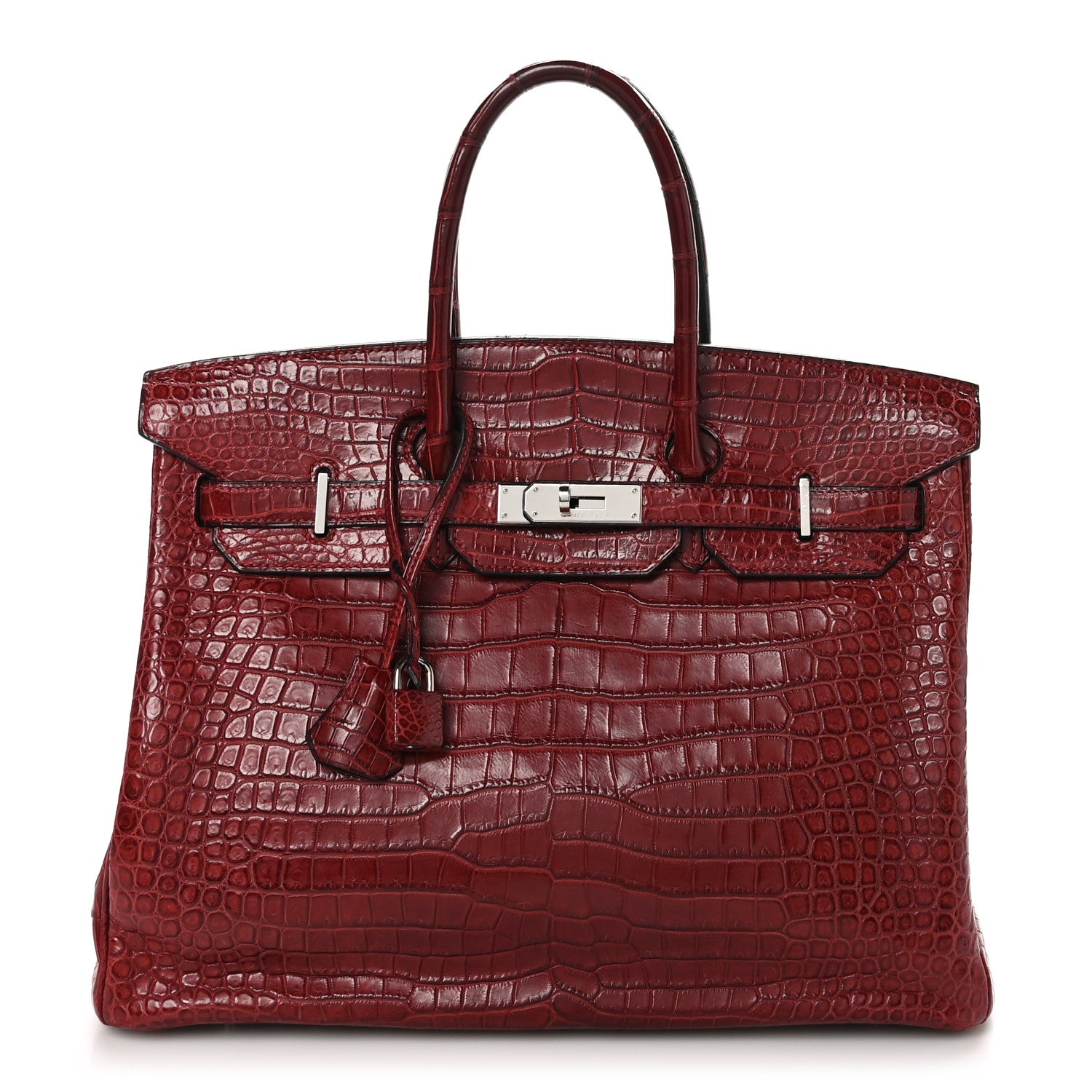 Hermes Matte Porosus Crocodile Birkin 35 Rouge H 1 of 10