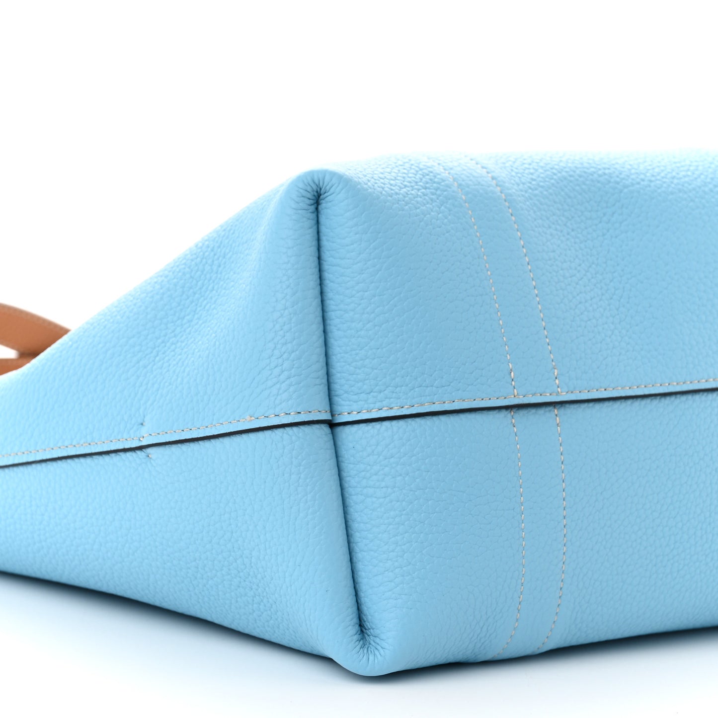 Taurillon Gex Calfskin Duo Vertical Reversible Tote Cannelle Azur