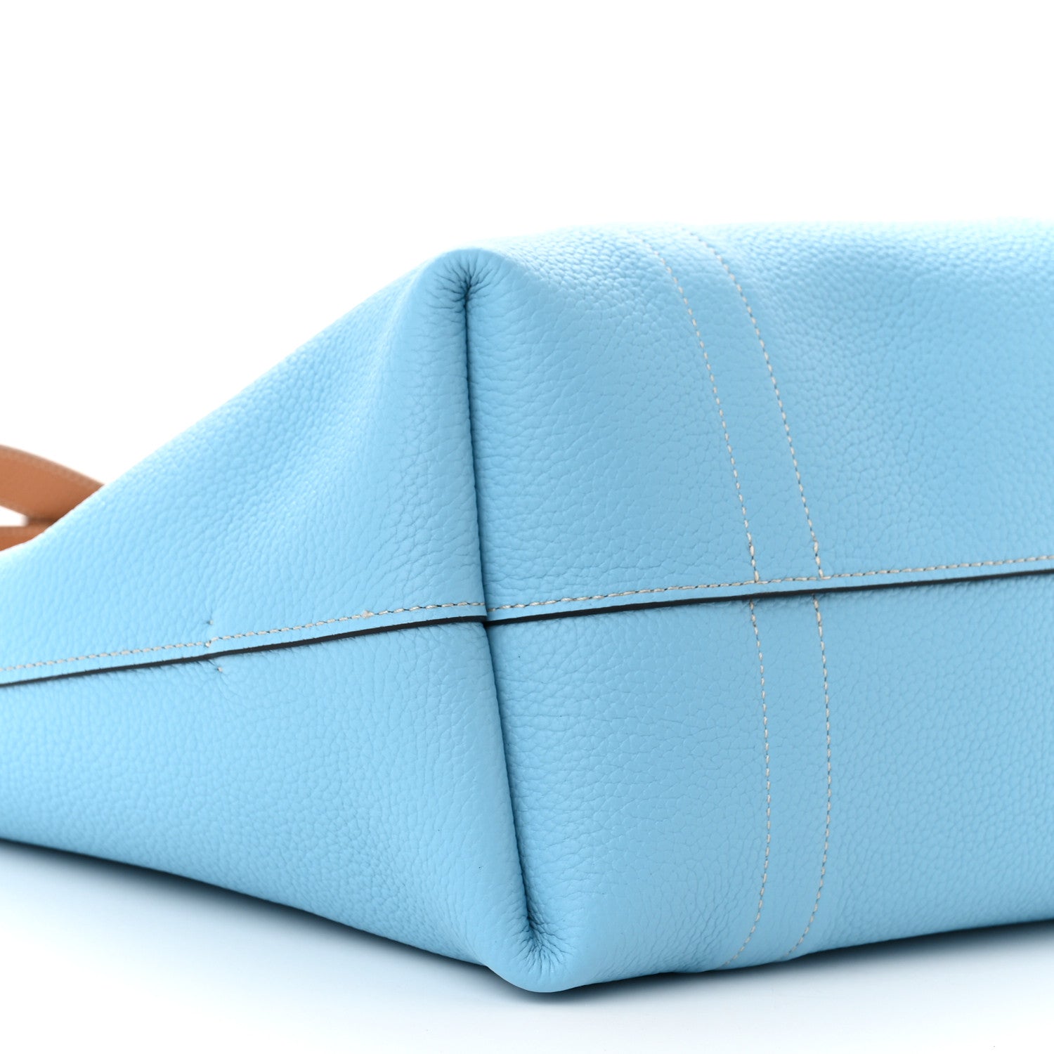 Moynat Taurillon Gex Calfskin Duo Vertical Reversible Tote Cannelle Azur 14 of 17