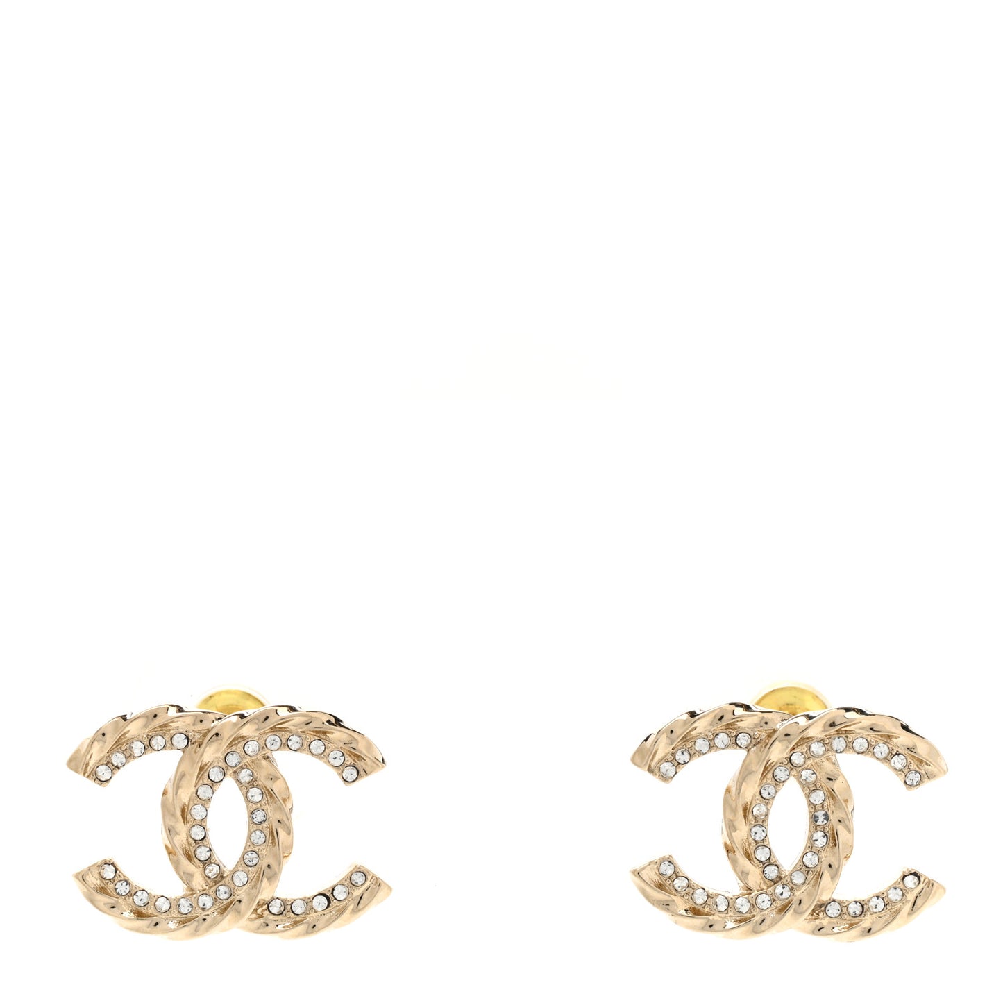 Crystal Timeless CC Earrings Light Gold