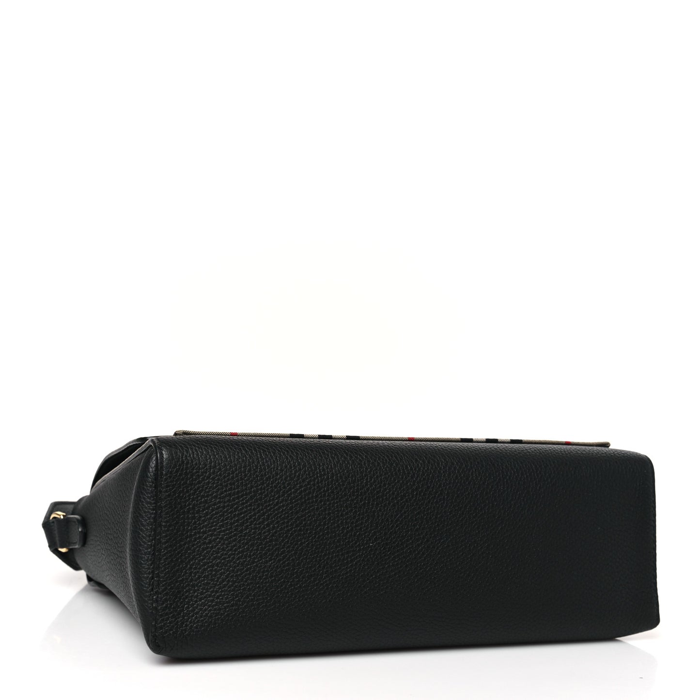 Coated Canvas Calfskin Vintage Check Medium Note Crossbody Bag Black