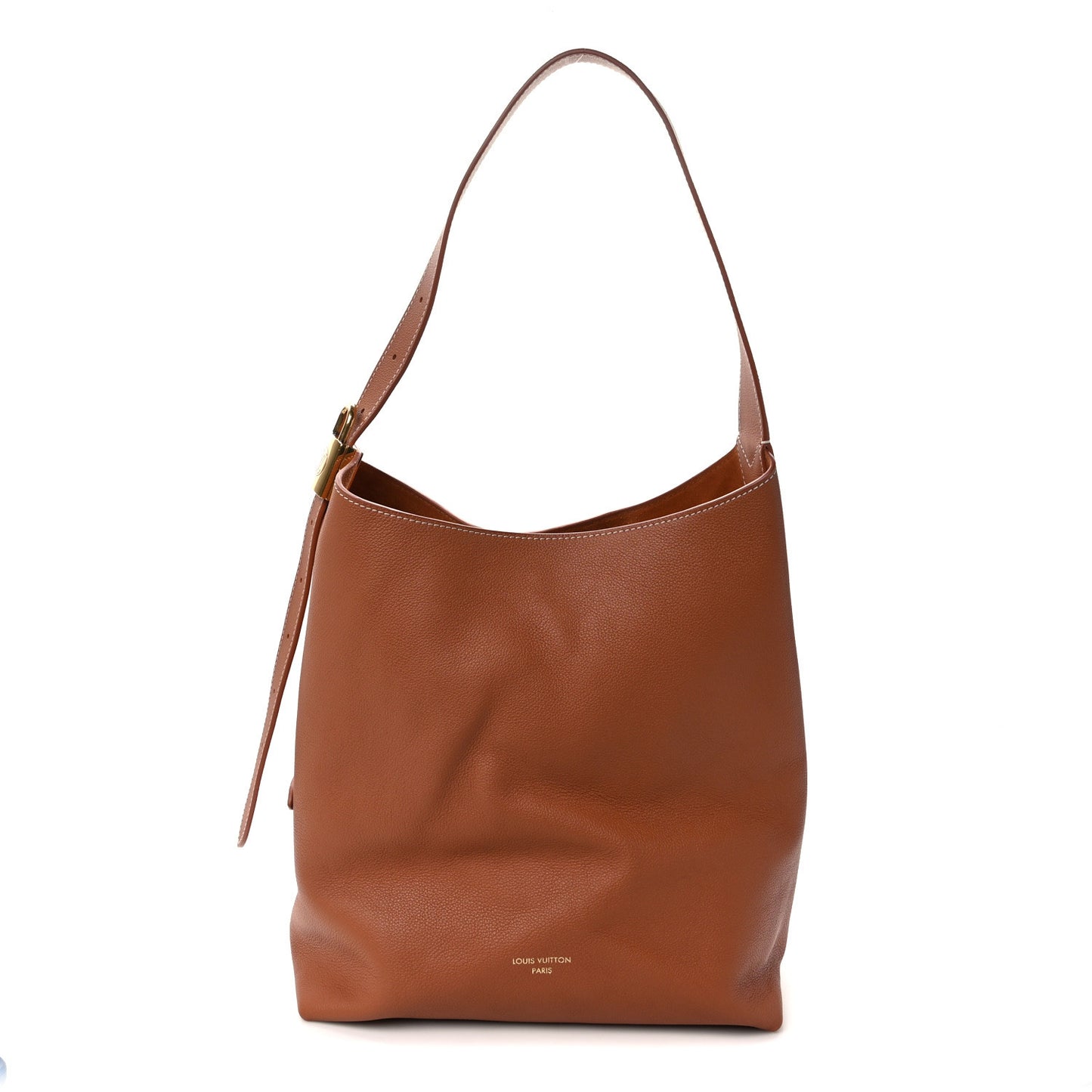 Grained Calfskin Low Key Hobo MM Cognac