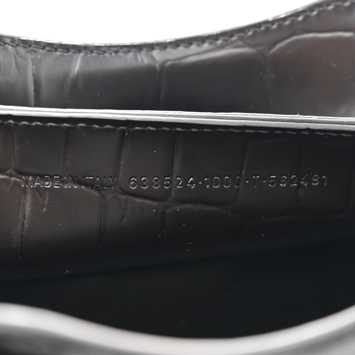 Balenciaga Semi Shiny Calfskin Crocodile Embossed Neo Classic Black Hardware Mini City Black 7 of 11