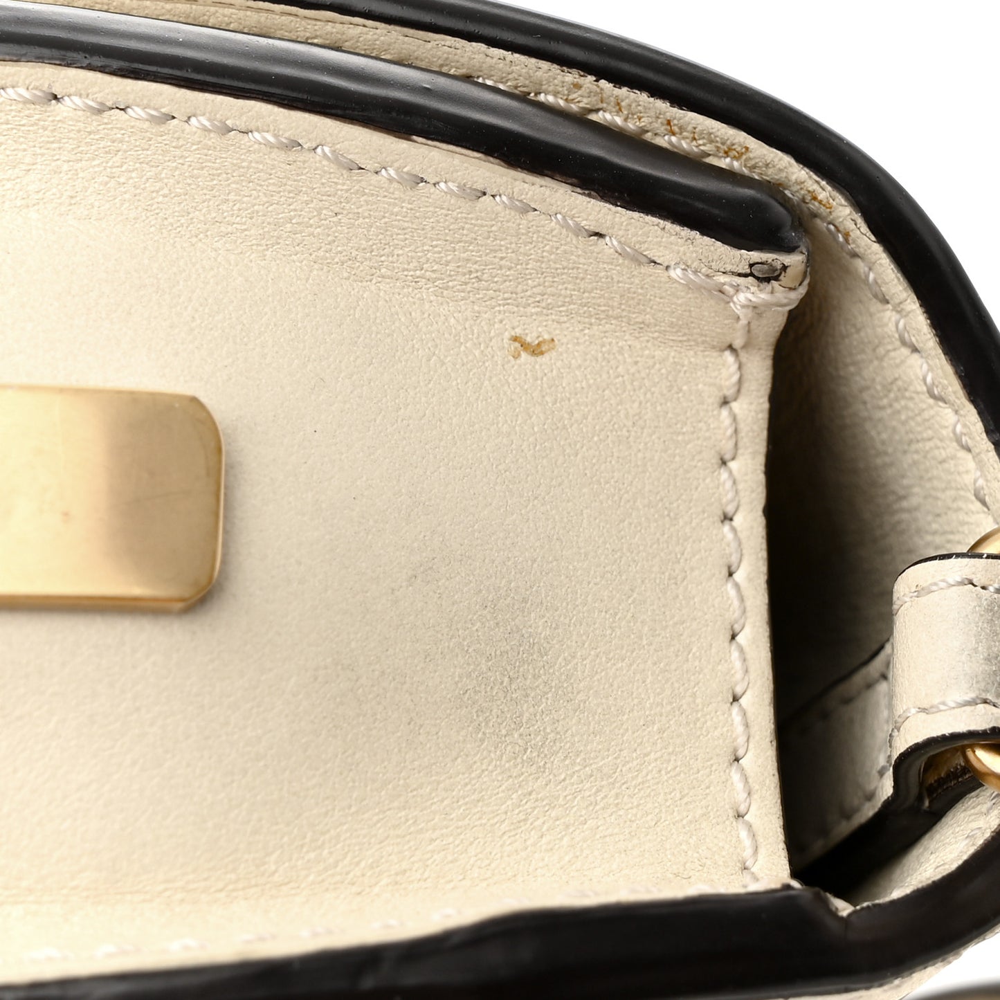 Calfskin Small Nile Bracelet Minaudiere Bag Off White