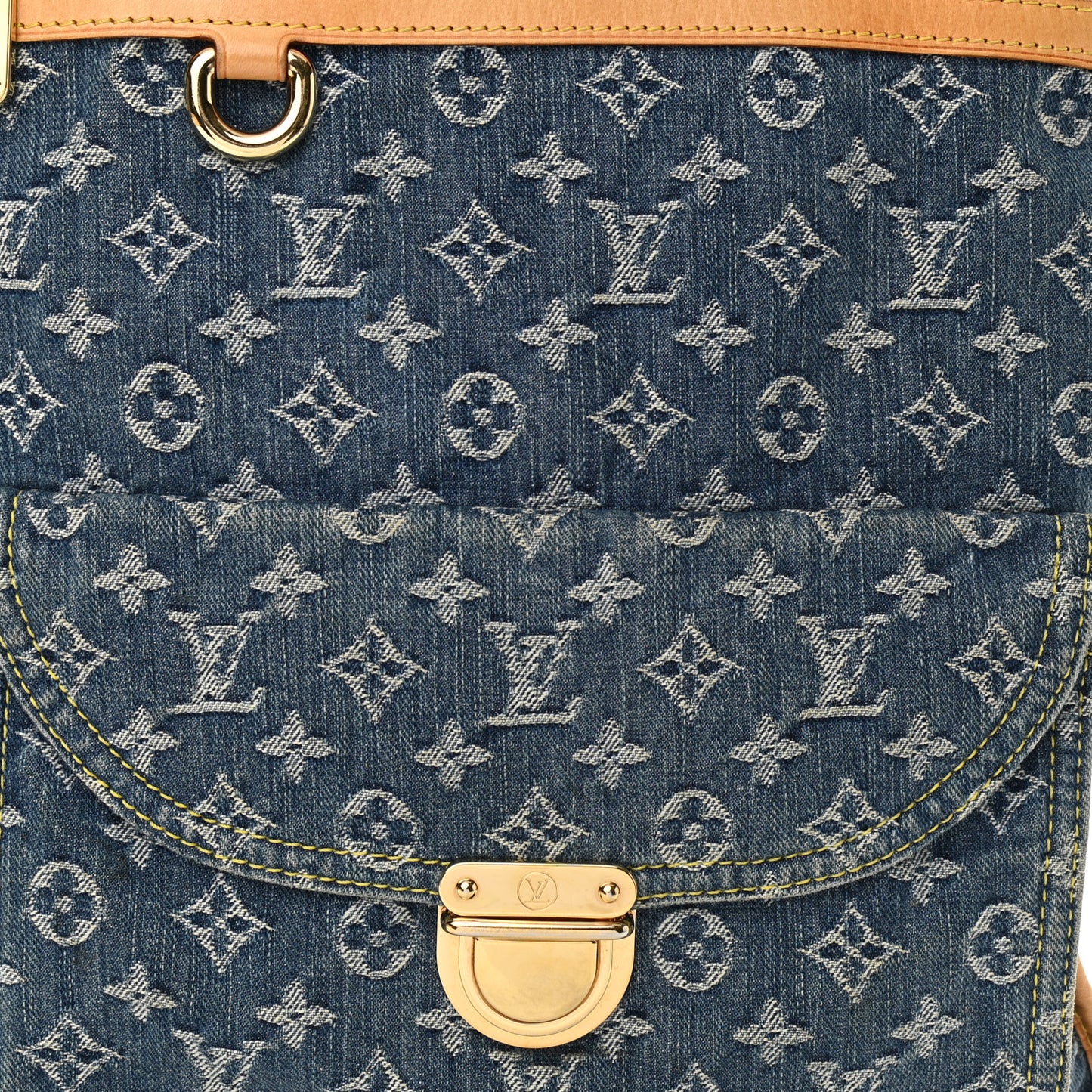 Monogram Denim Sac Plat Blue