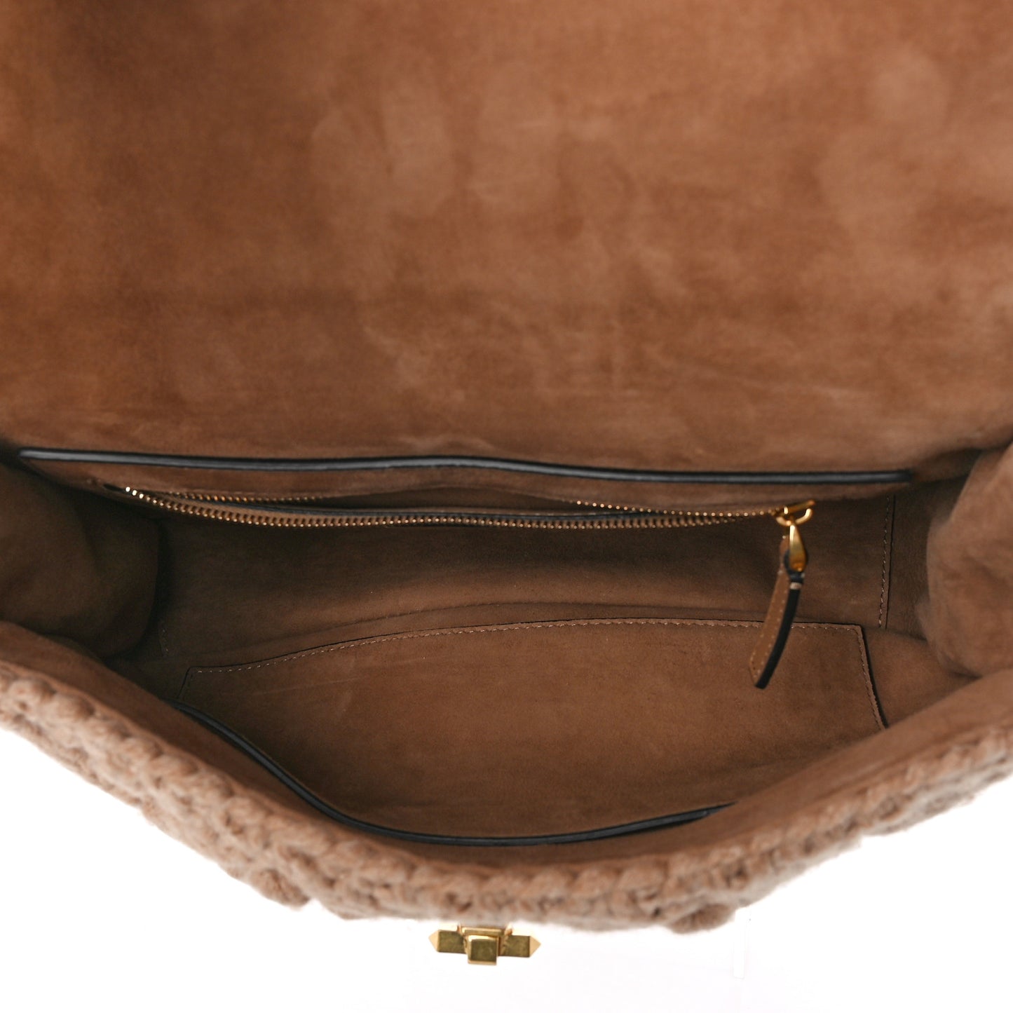 Cashmere Large Roman Stud Shoulder Bag Beige