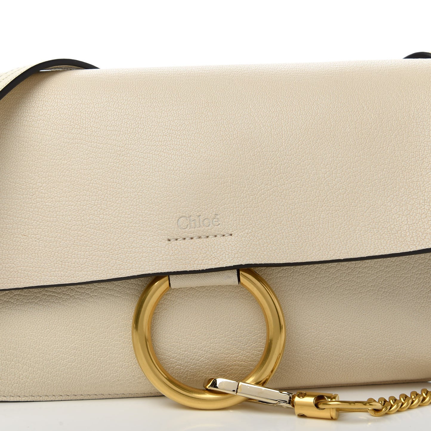 Goatskin Small Faye Shoulder Bag Off White