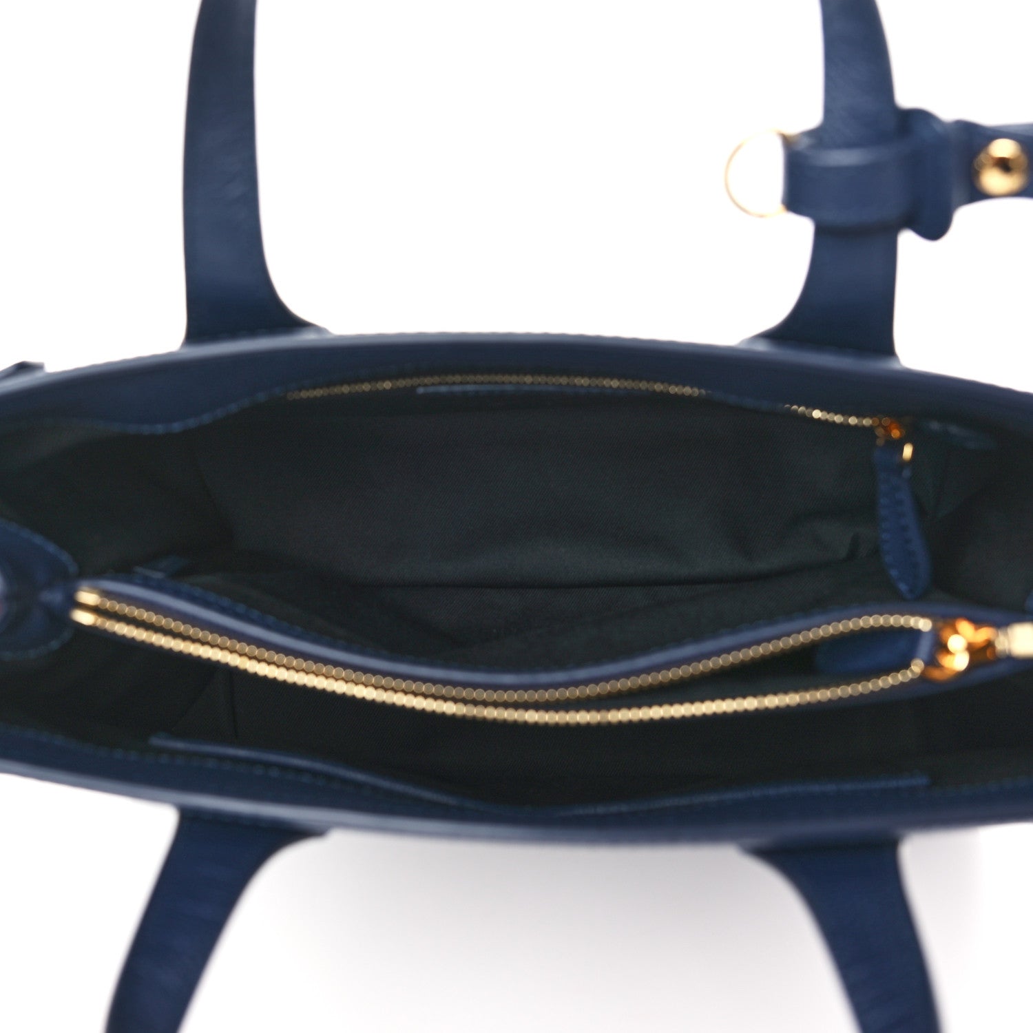 Burberry Derby Calfskin Vintage Check Medium Banner Tote Regency Blue 5 of 8