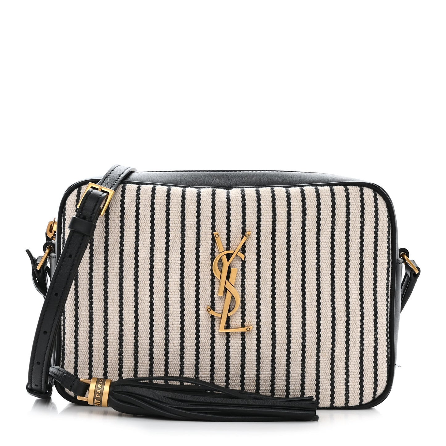 Canvas Calfskin Monogram Lou Camera Bag Black Grey Cream