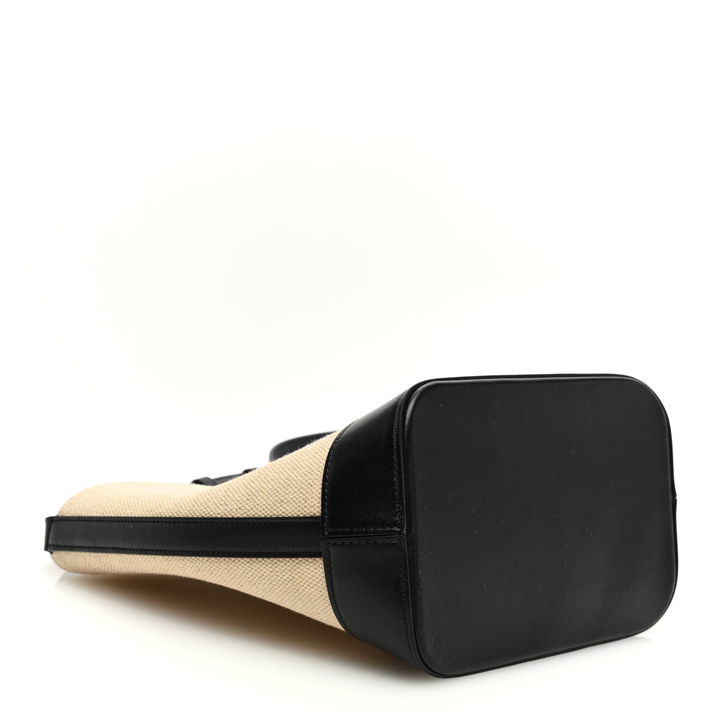 Canvas Calfskin Triomphe Small Bucket Bag Vanilla Black