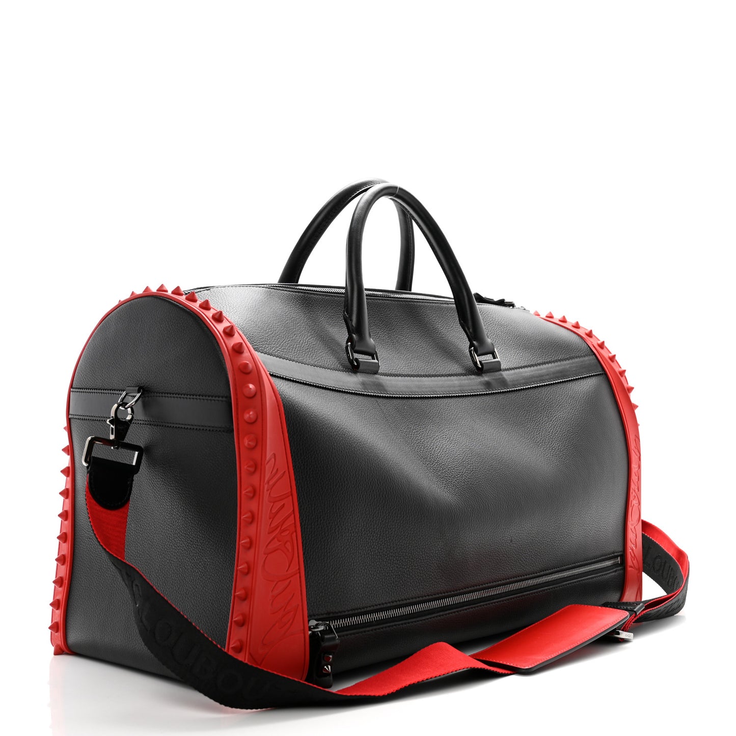 Calfskin Sneakender Studded Duffle Bag Black