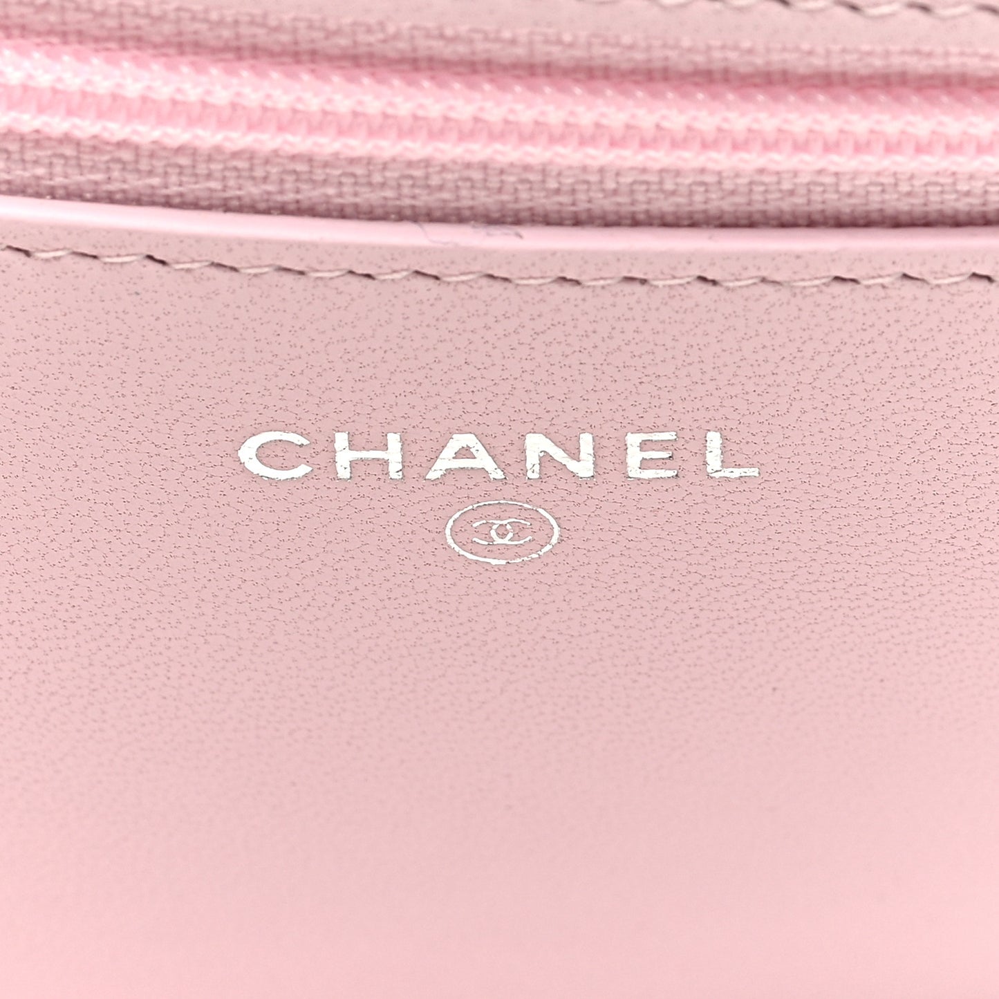 Lambskin Quilted Diamond CC Wallet On Chain WOC Pink