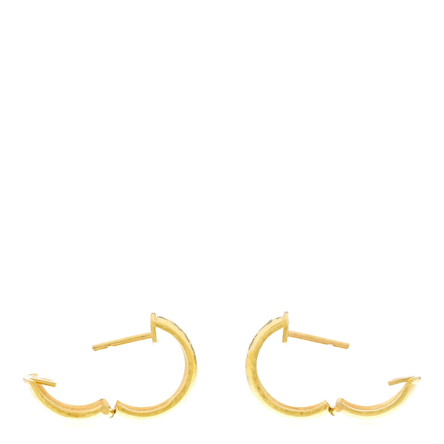 19K Yellow Gold Curved Hoop Earrings