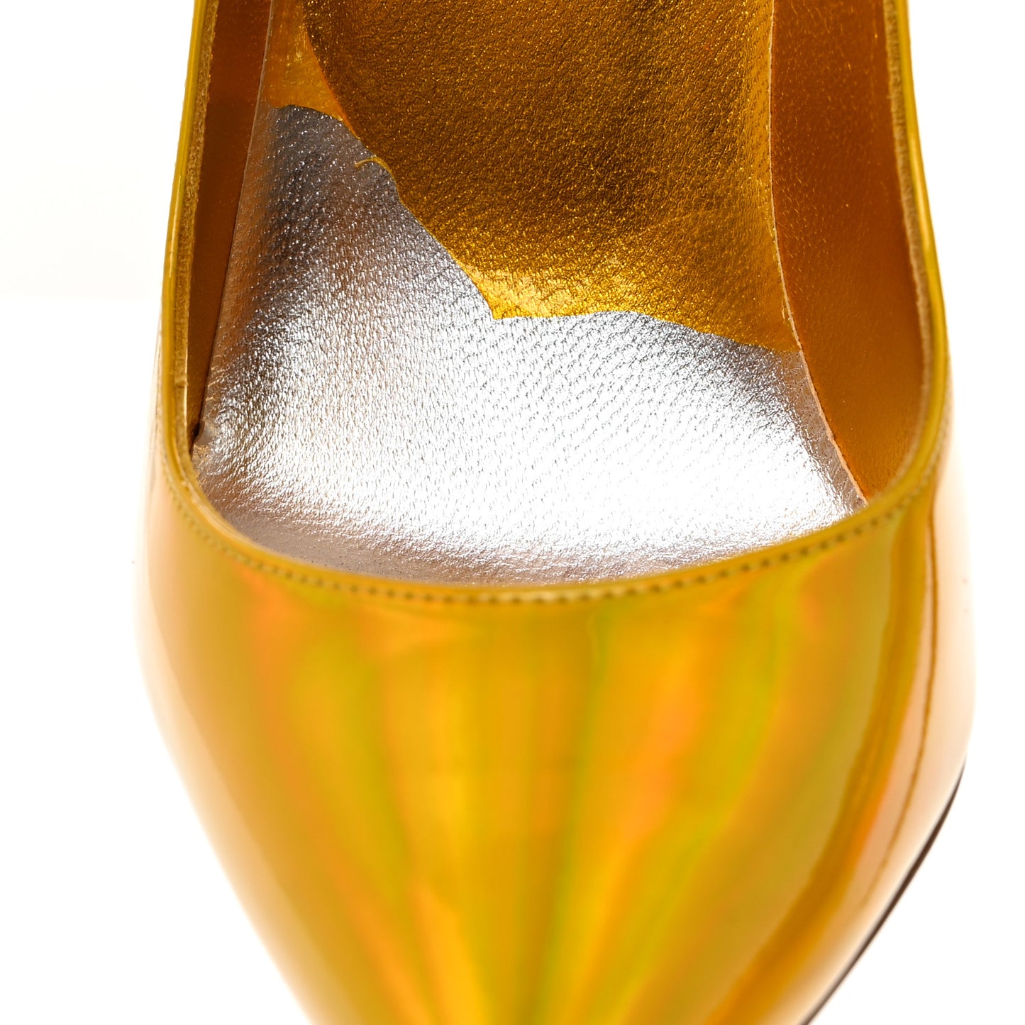 Metallic Patent Hot Chick 100 Pumps 36 Yellow