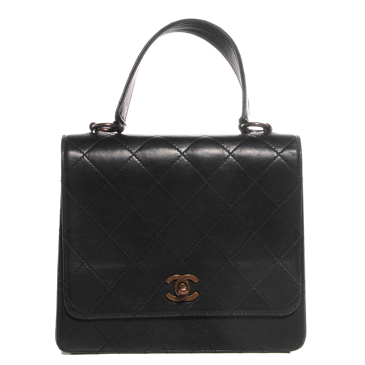Chanel Lambskin Quilted Medium Kelly Flap Bag Black 88433