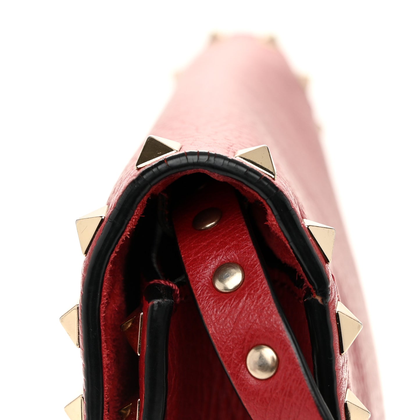 Pebbled Calfskin Medium Rockstud Flip Lock Crossbody Bag Rouge Pur