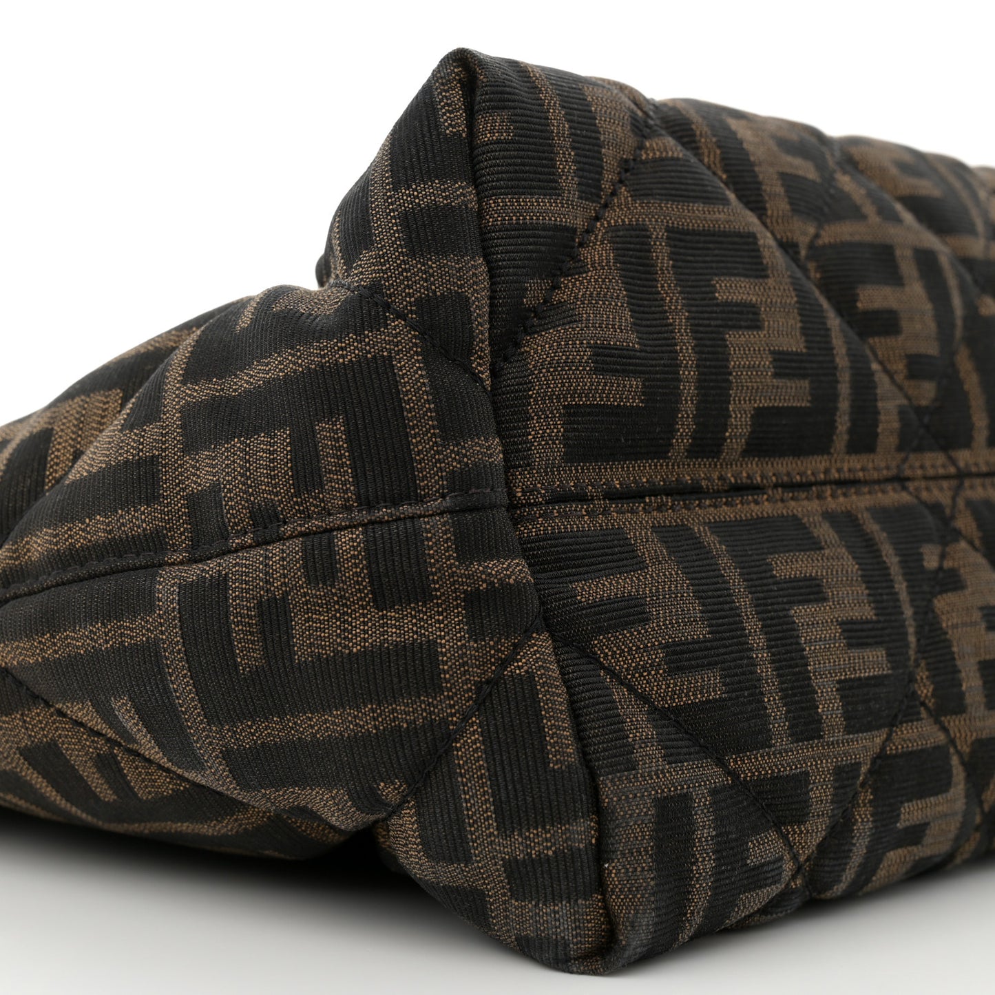 Zucca Quilted Medium Roll Tote Tobacco Black