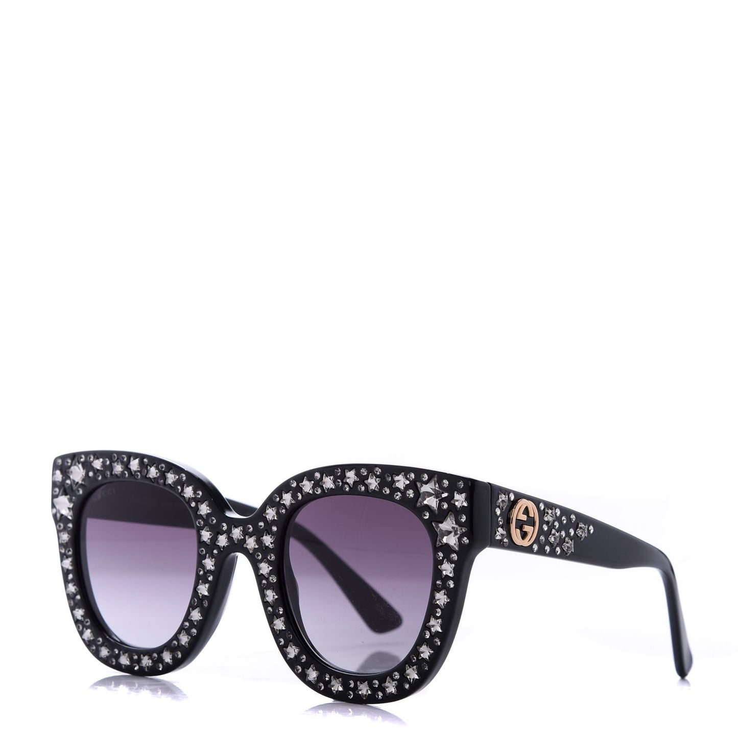 Acetate Stars Cat Eye Sunglasses GG0116S Black