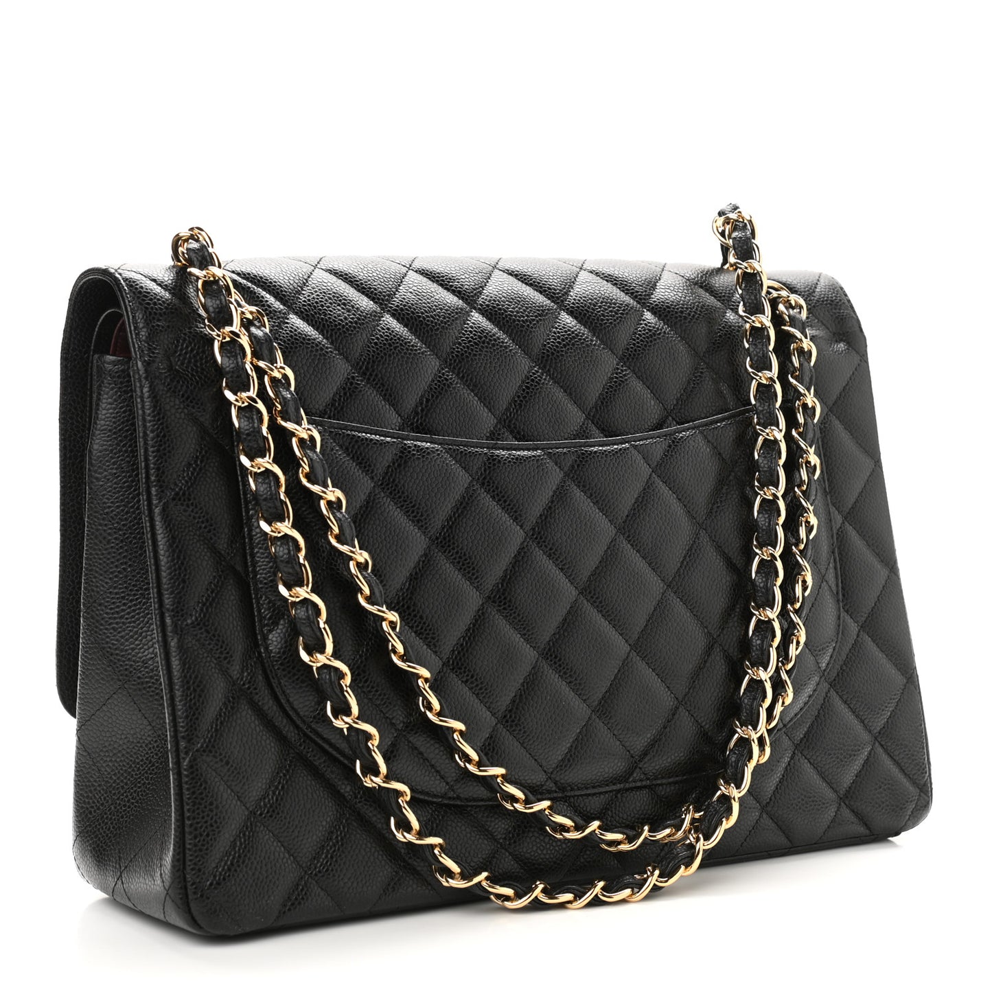 Caviar Quilted Maxi Double Flap Black