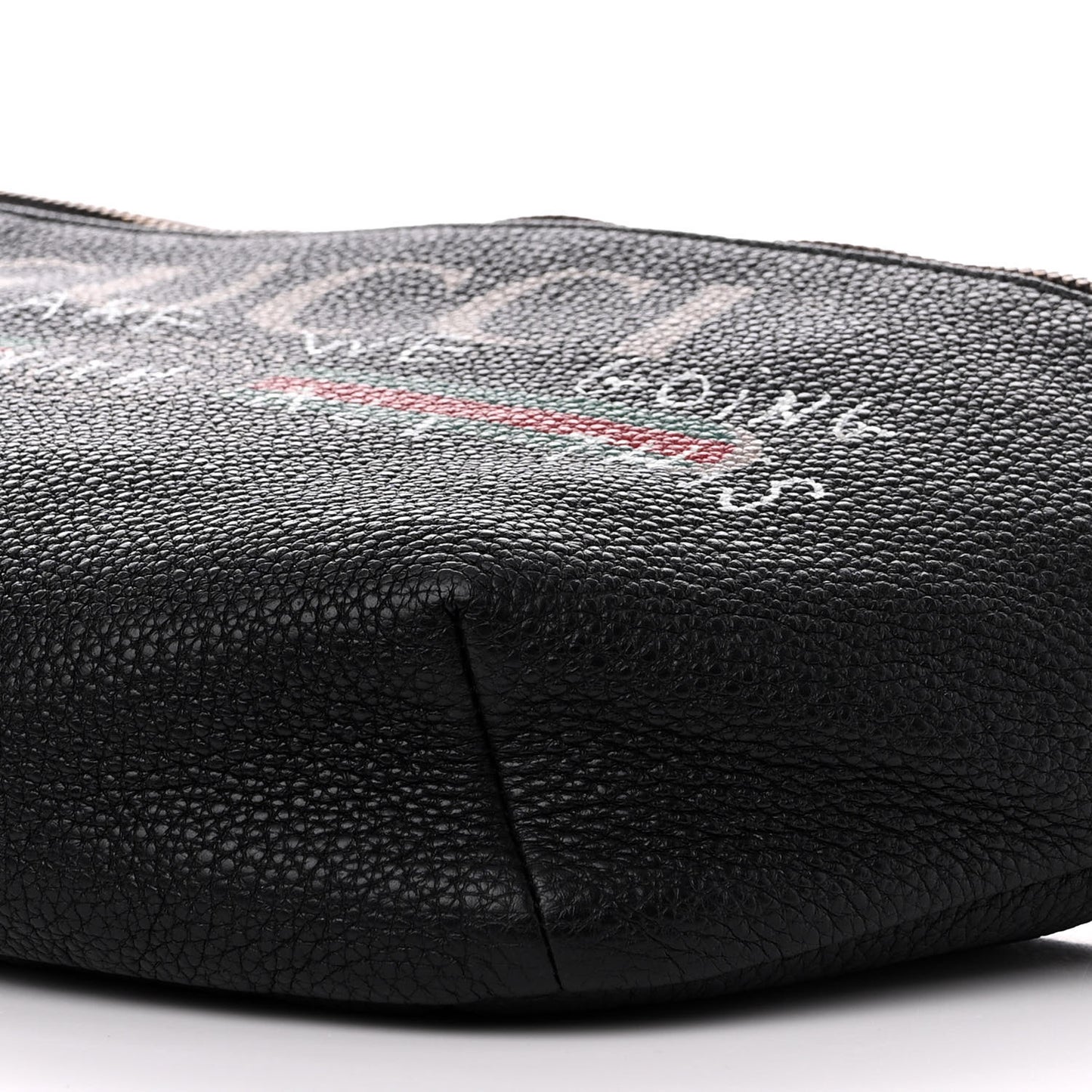 Grained Calfskin Coco Capitan Logo Belt Bag Black