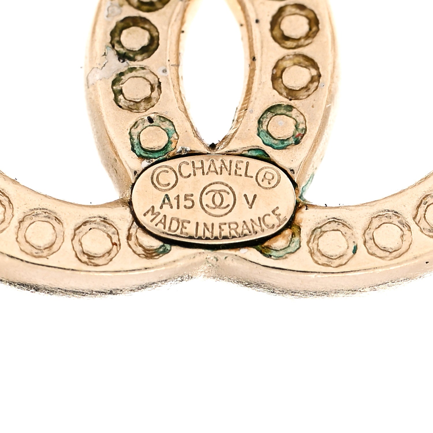 Chanel Crystal CC Earrings Gold 4 of 4