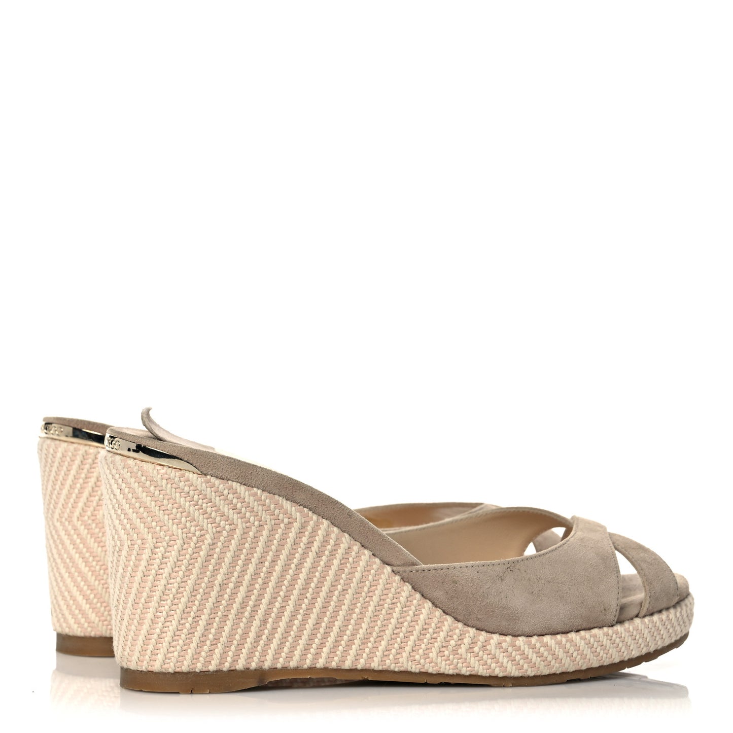 Suede Wedge Sandals 37.5 Pale Pink