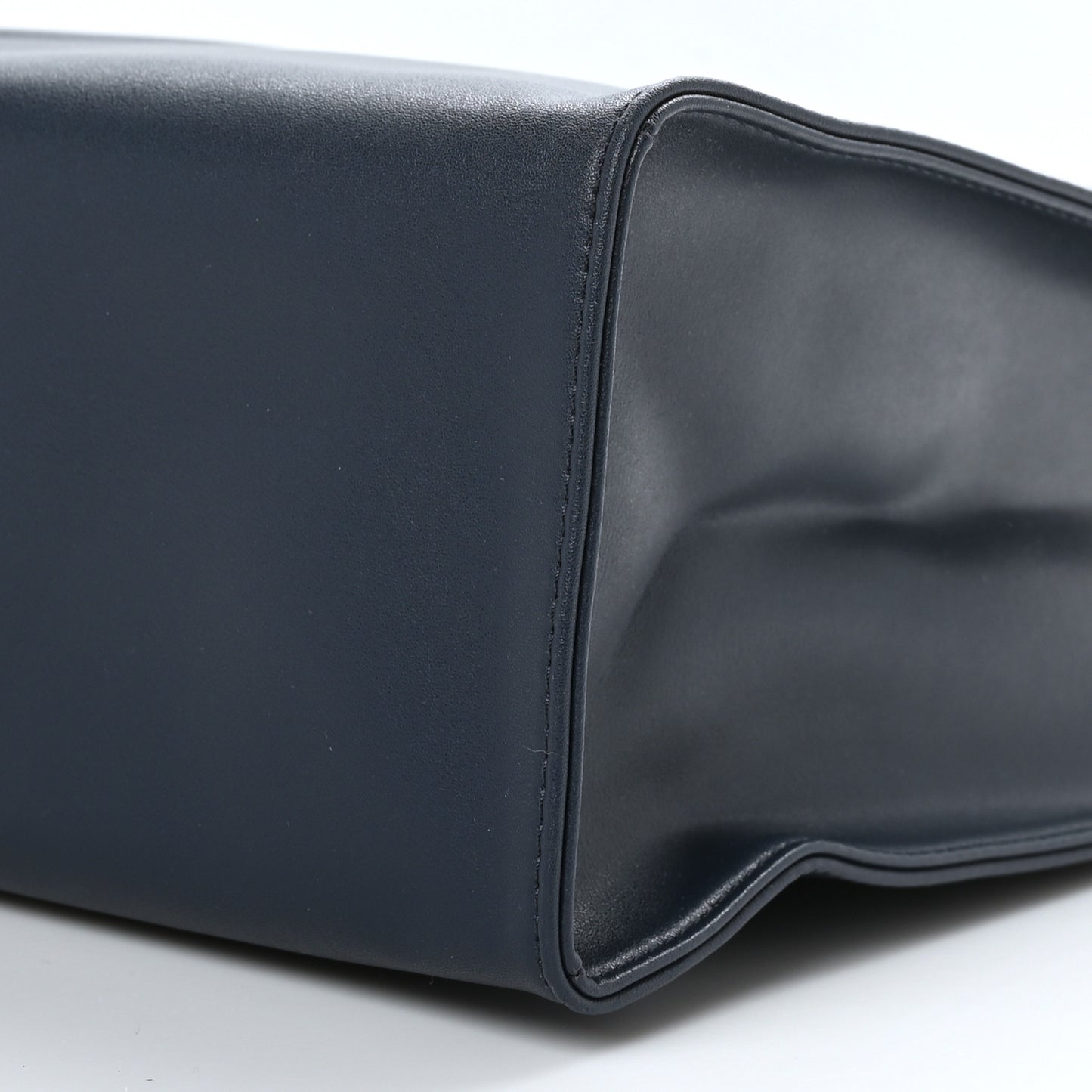 Vegan Leather Medium Shopping Bag Navy