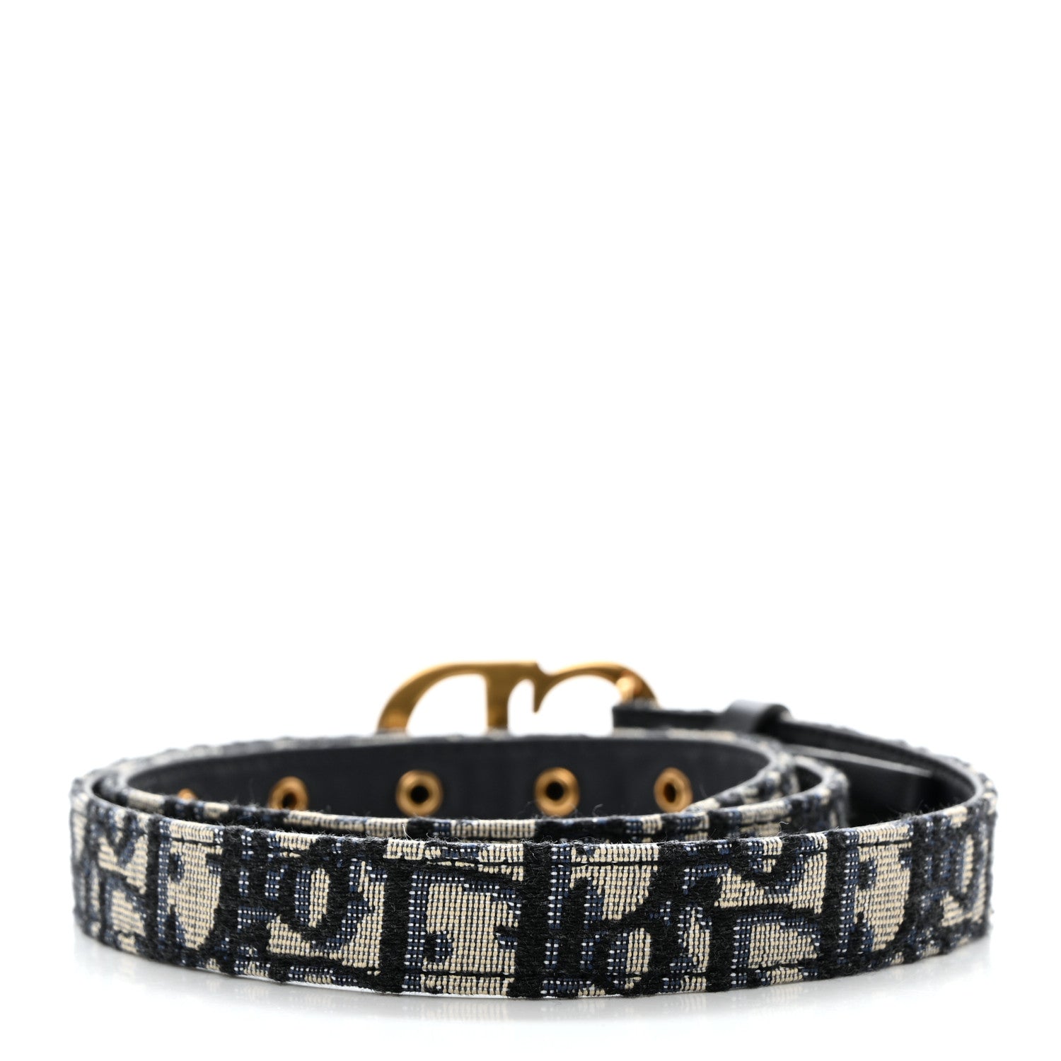 Christian Dior Jacquard Oblique 20mm Saddle Belt 85 34 Blue 2 of 7